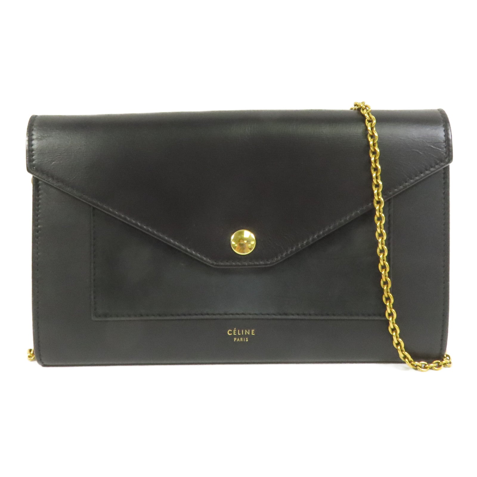 CELINE 牛皮皮革 Wallet On Chain鏈帶肩背袋