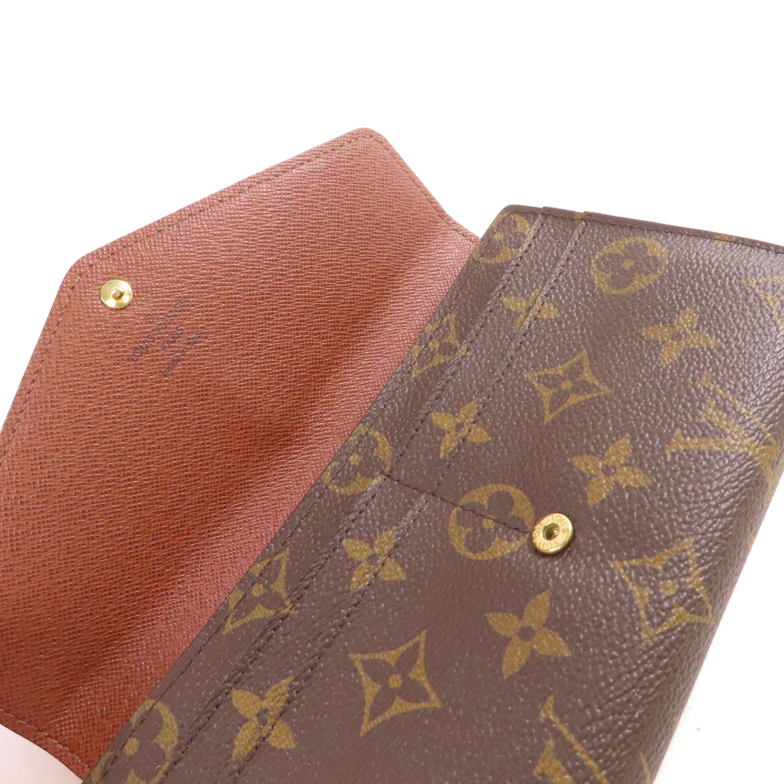 LOUIS VUITTON Monogram Sarah Long Wallet金扣長錢包啡色