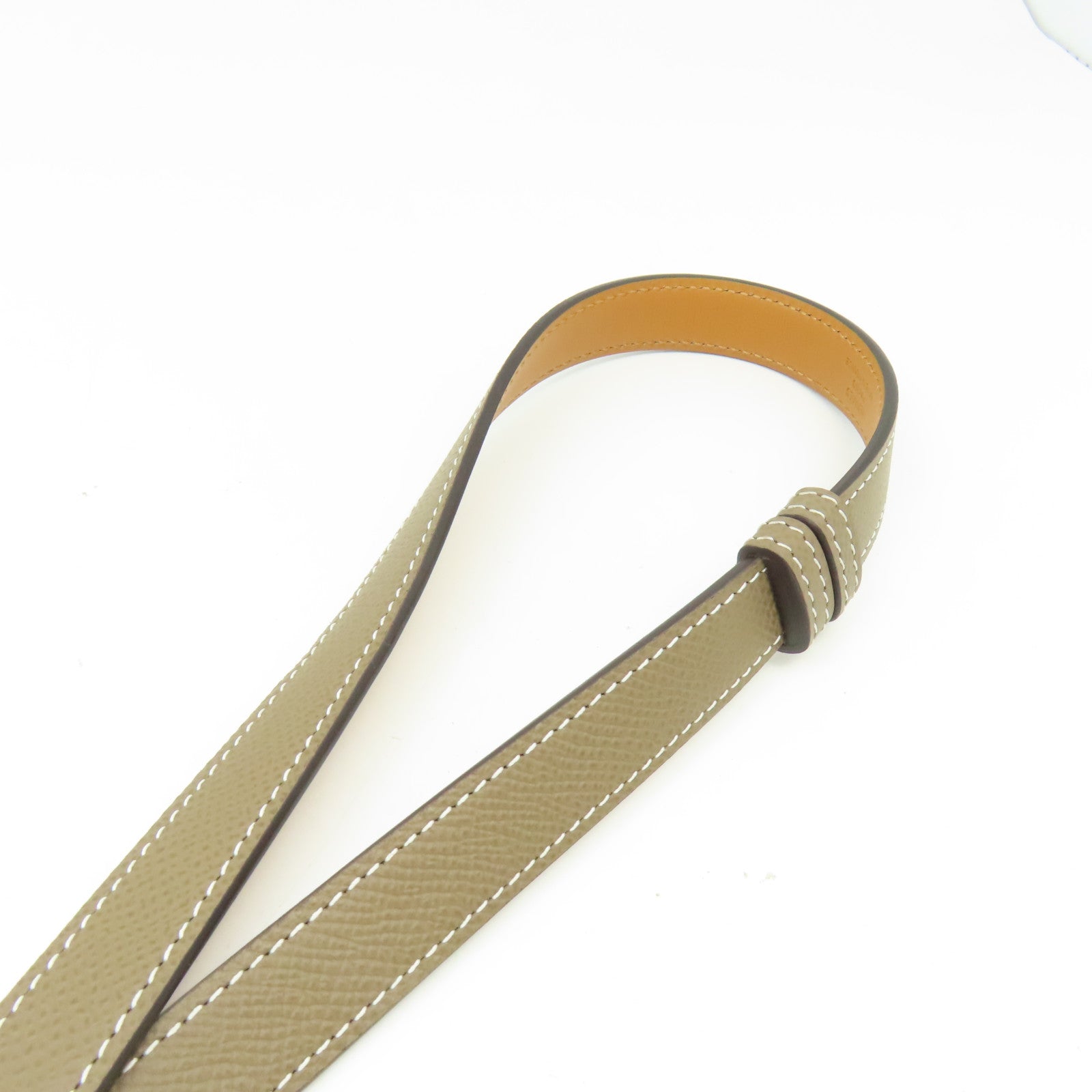 HERMES 【激減優惠】Epsom皮革Kelly Belt金扣皮革帶Etoupe大象灰色