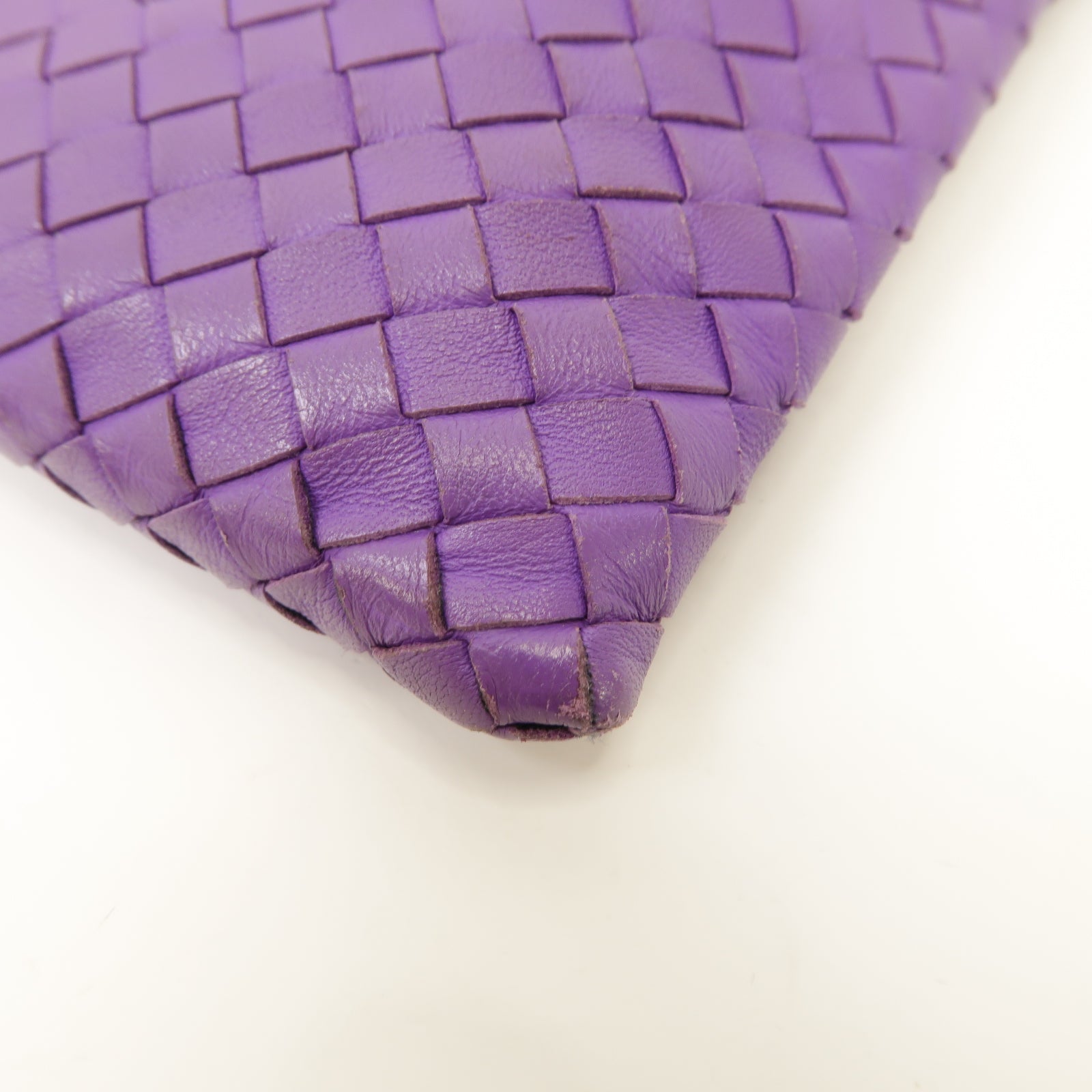 BOTTEGA VENETA 織紋皮革Clutch Bag金扣手拿包紫色