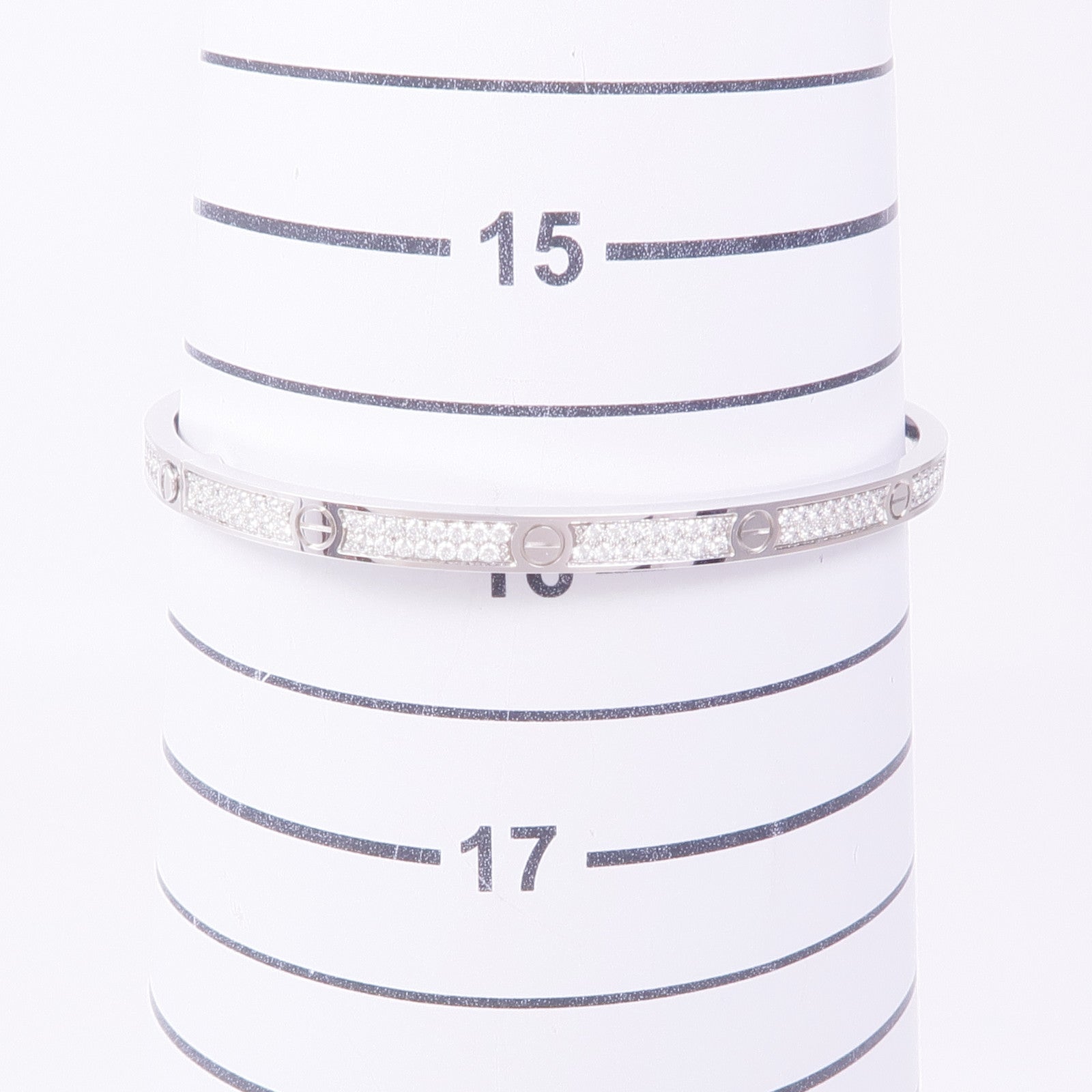 CARTIER 18K白金Love Blaceret SM Diamond鑽石手鐲Cartier#17