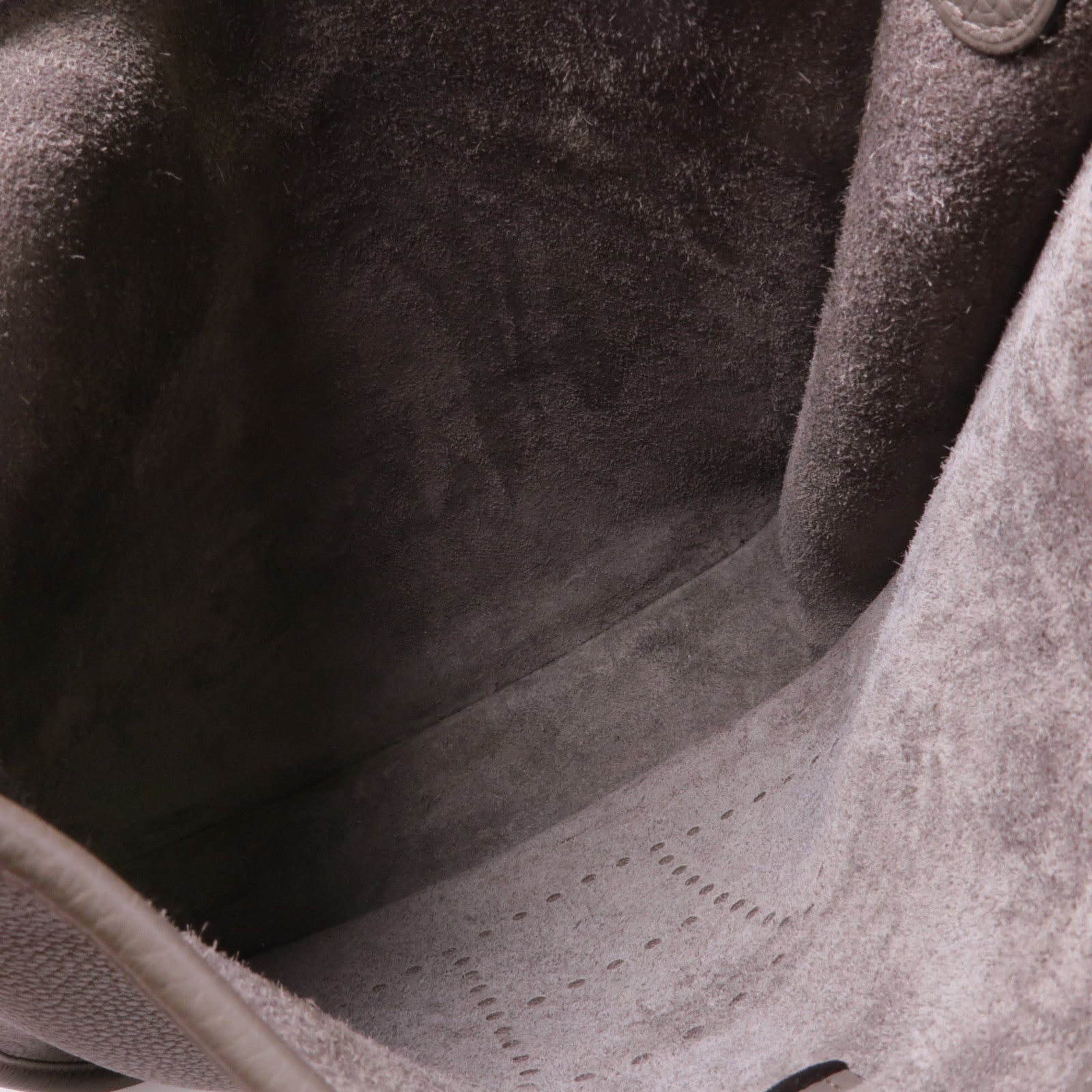 HERMES Clemence皮革Evelyne PM金扣肩背袋Gris Etain