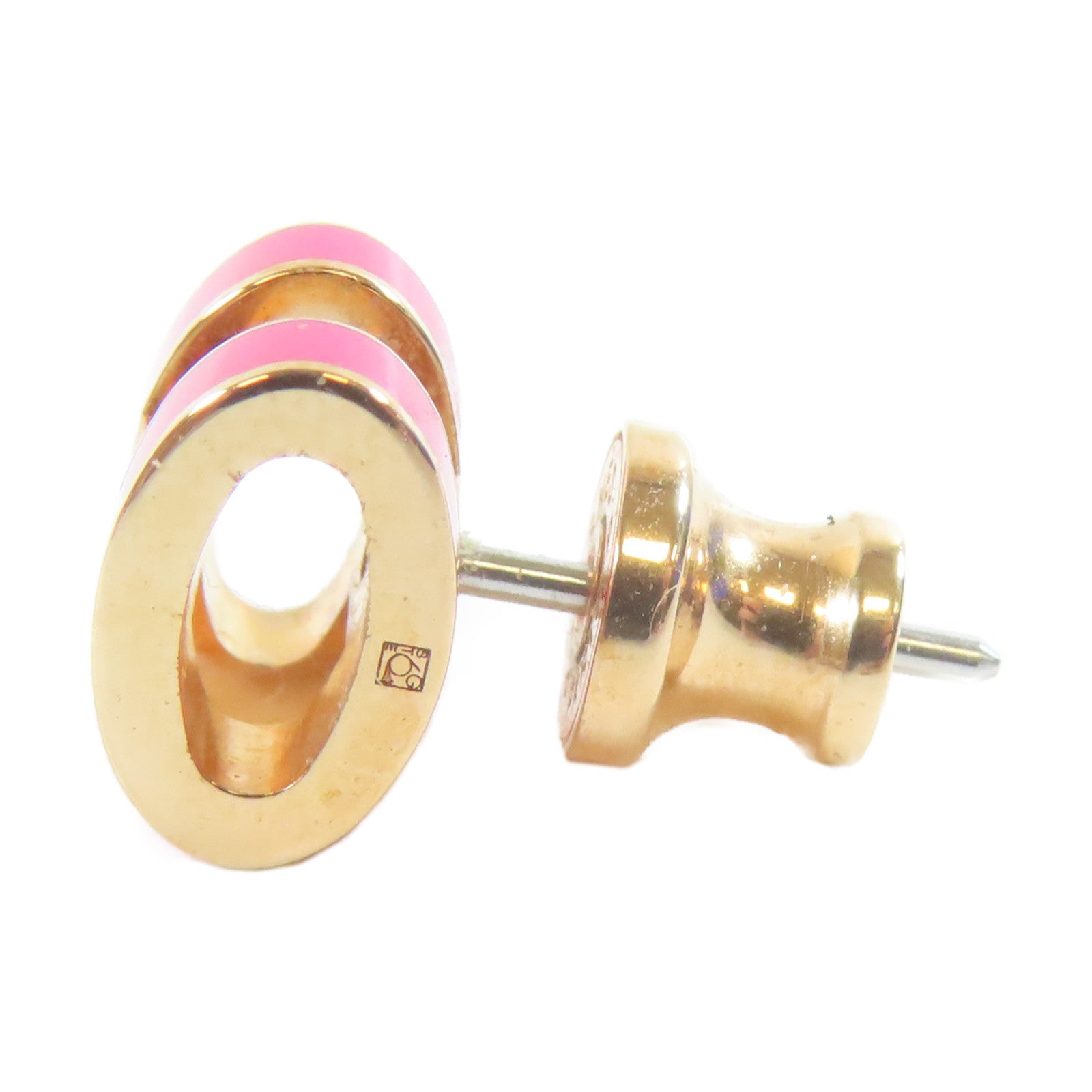 HERMES 金屬Mini Pop H Earrings耳環金色/粉紅色
