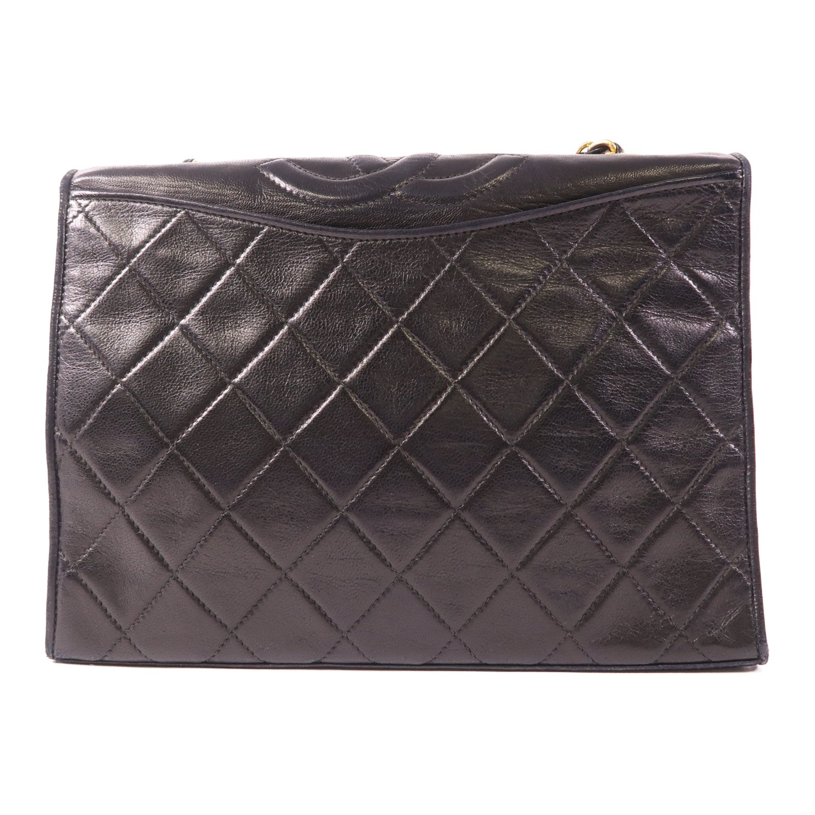 CHANEL 羊皮皮革Vintage Flap Bag金扣鏈帶肩背袋