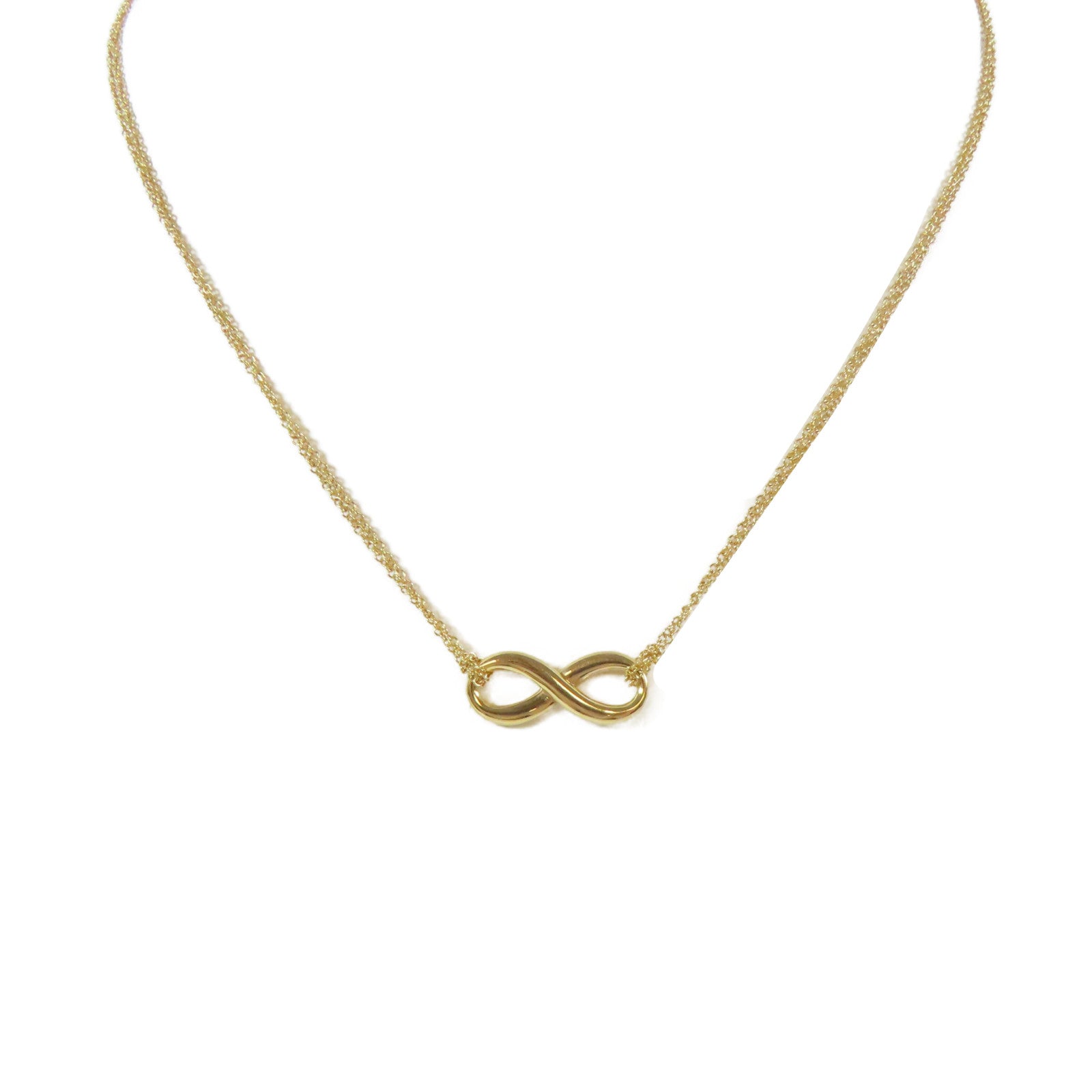 TIFFANY＆CO 18K黃金Infinity Cross項鍊 金色
