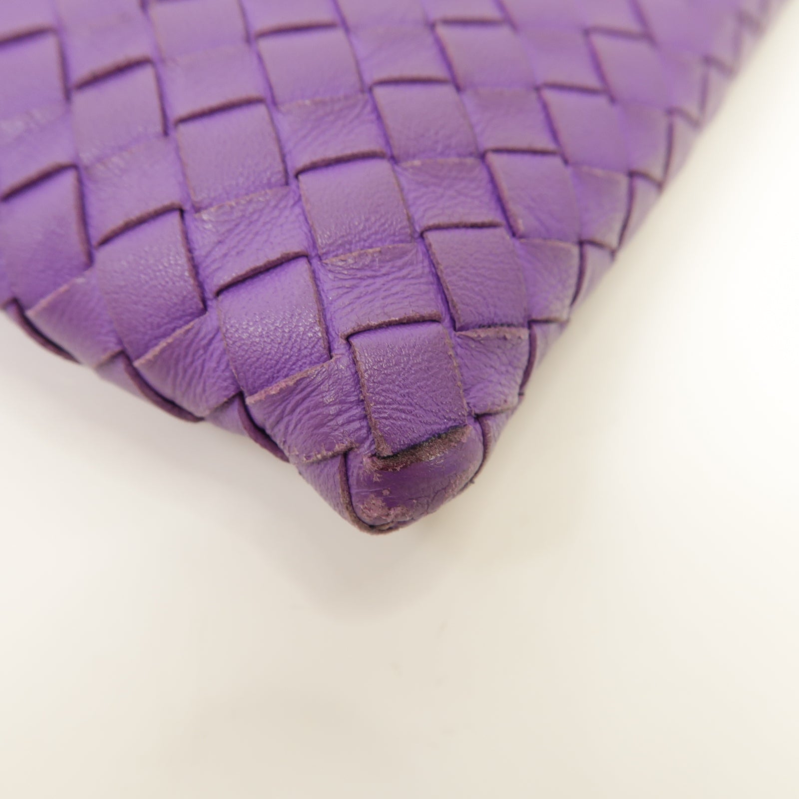 BOTTEGA VENETA 織紋皮革Clutch Bag金扣手拿包紫色