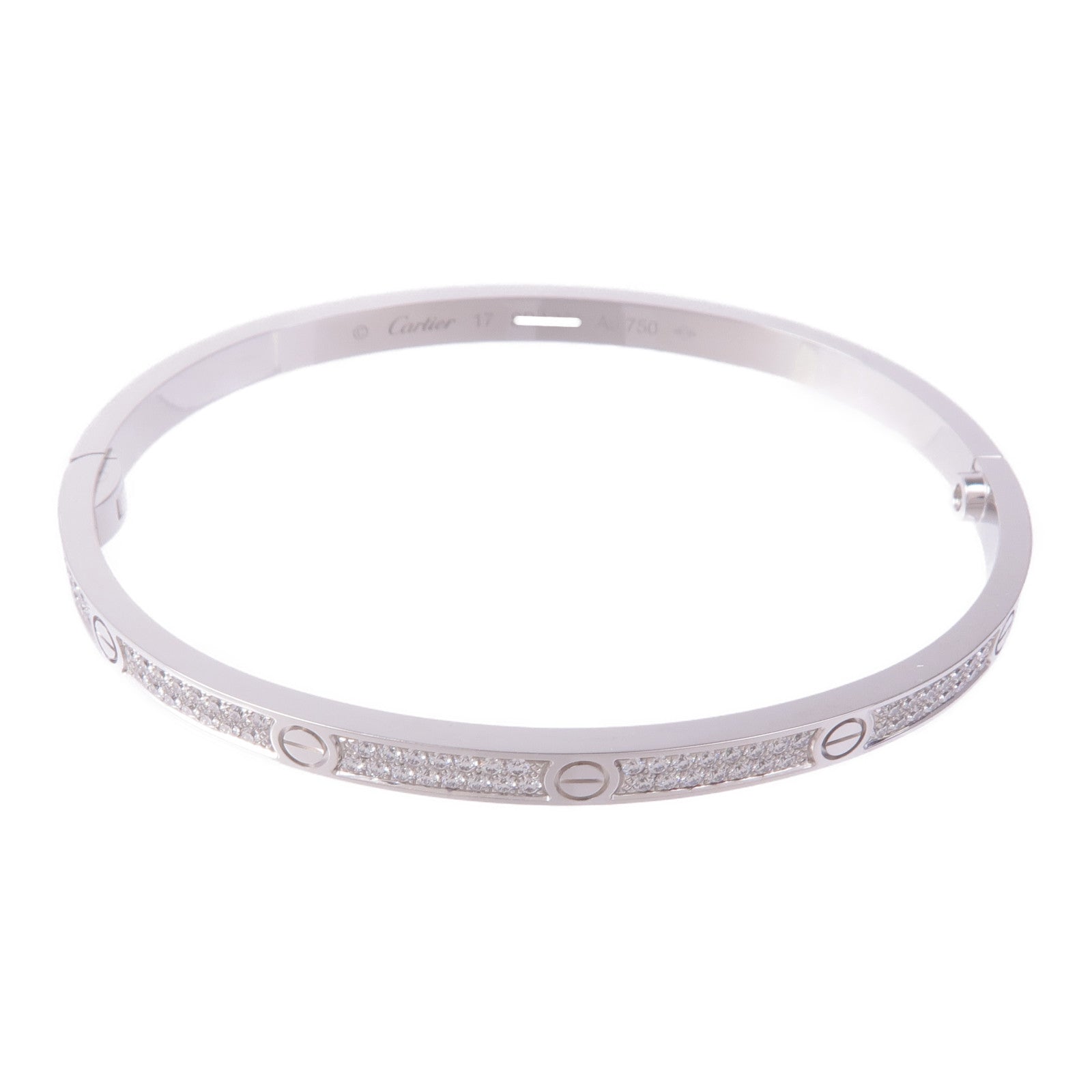 CARTIER 18K白金Love Blaceret SM Diamond鑽石手鐲Cartier#17