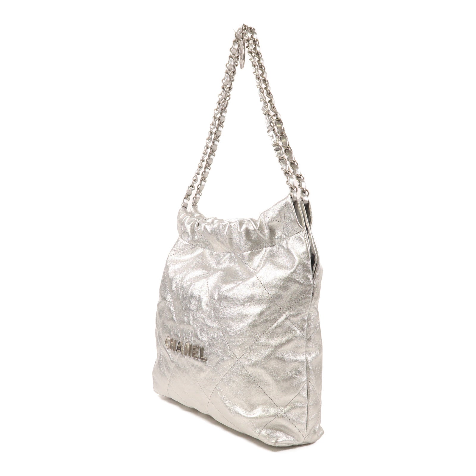 CHANEL 牛皮皮革Chanel 22 Small銀扣鏈帶肩背袋