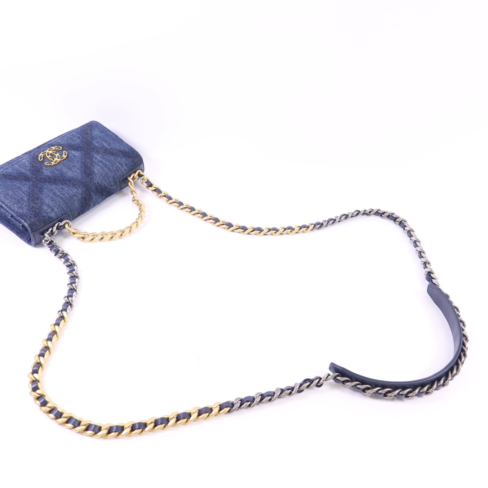 CHANEL 牛仔布WOC Wallet On Chain手挽肩背兩用袋