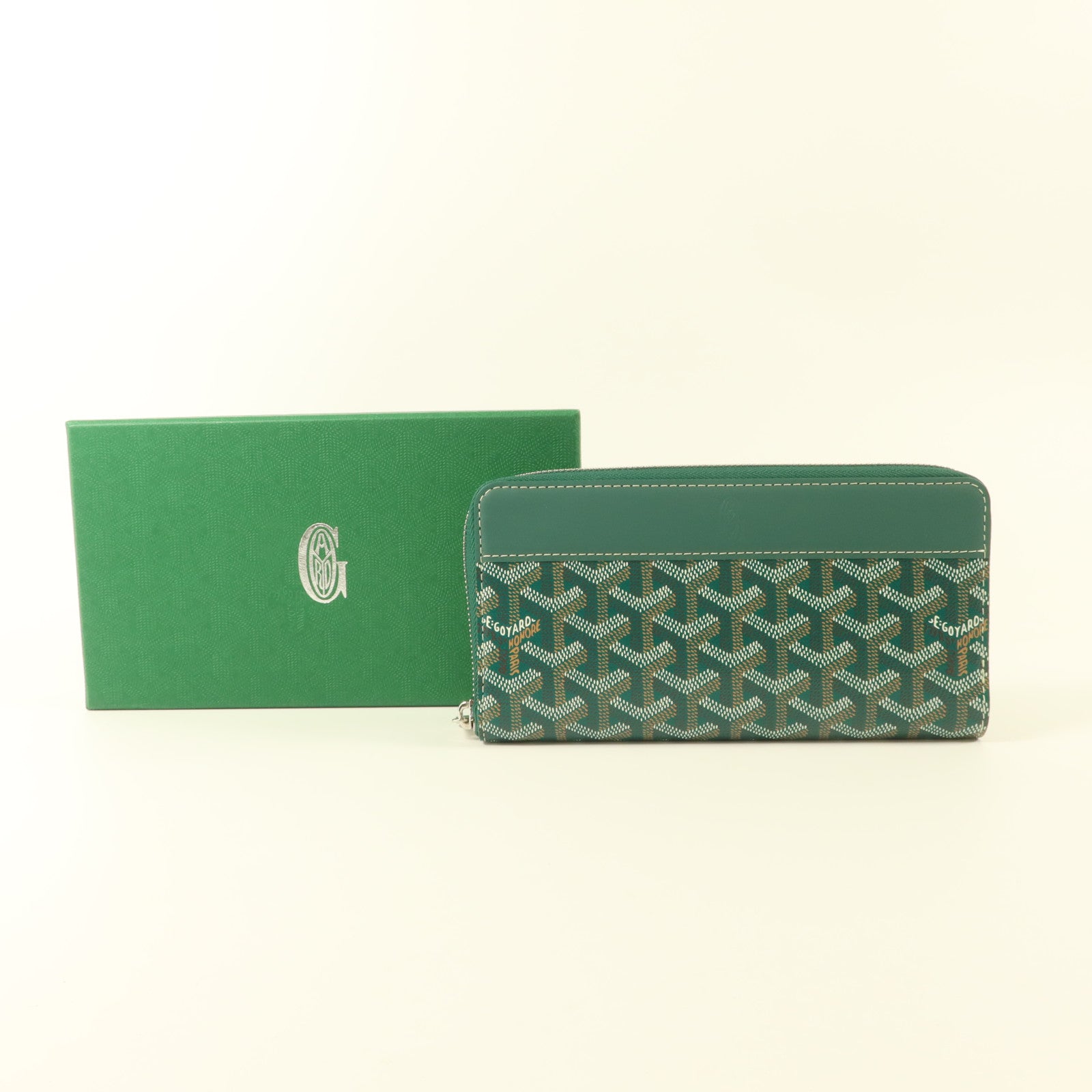 GOYARD 塗層帆布Matignon GM銀扣長錢包