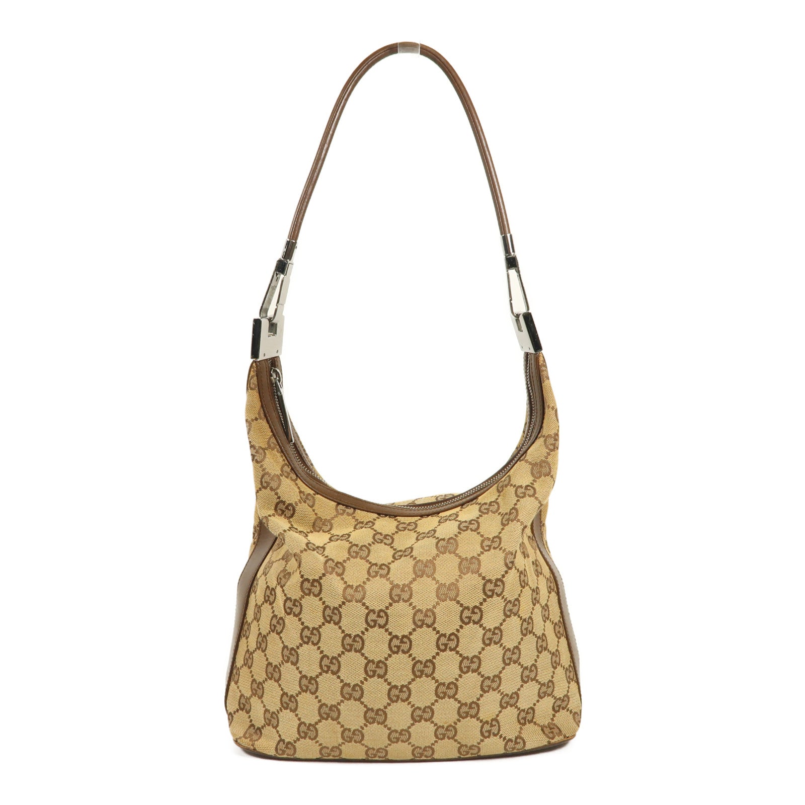 GUCCI 帆布Shoulder Bag銀扣肩背袋