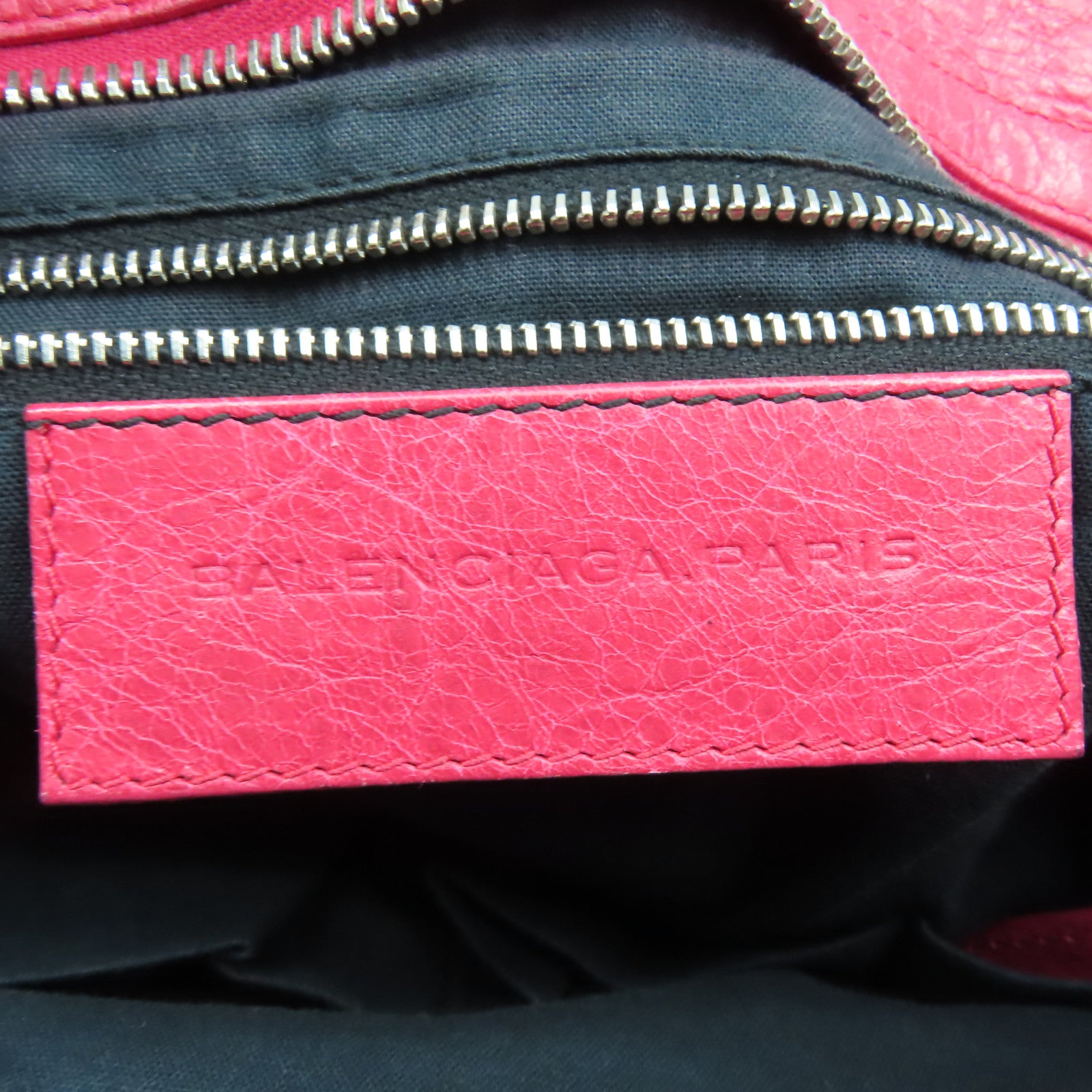 BALENCIAGA 【激減優惠】羊皮皮革Giant City銀扣手挽肩背兩用袋紅色