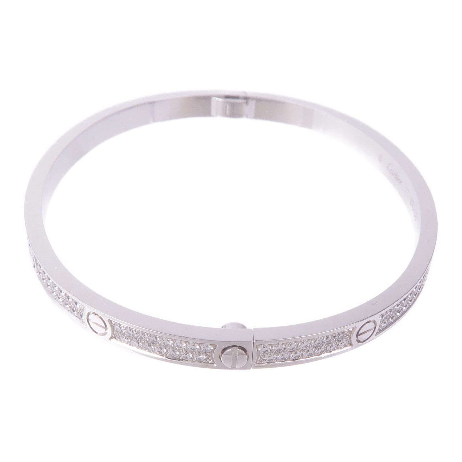 CARTIER 18K白金Love Blaceret SM Diamond鑽石手鐲Cartier#17