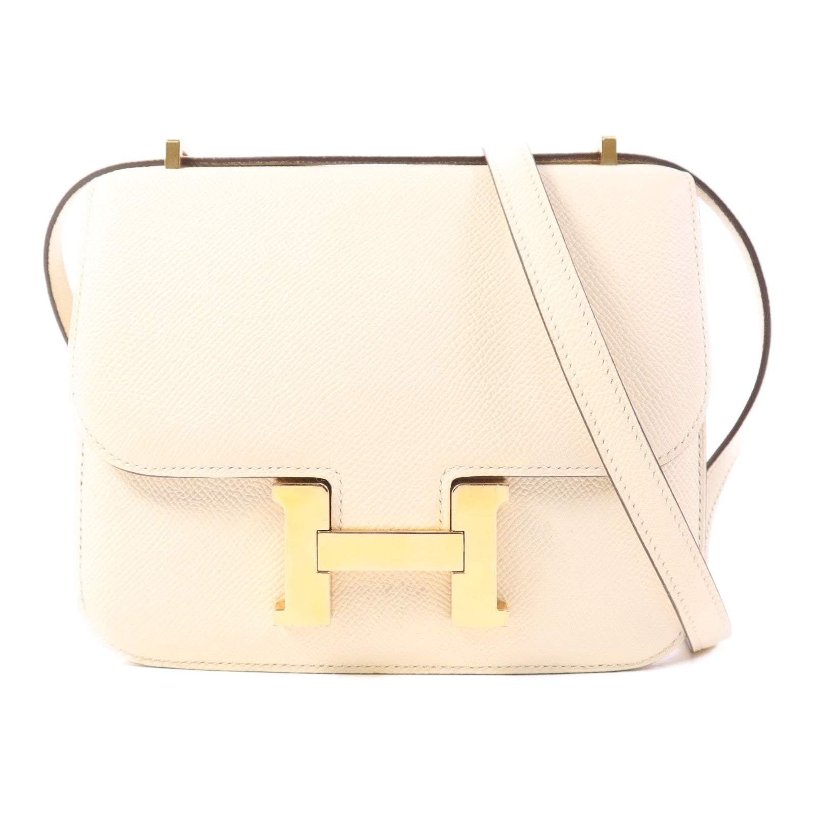 HERMES Epsom皮革Constance Mini金扣肩背袋Nata