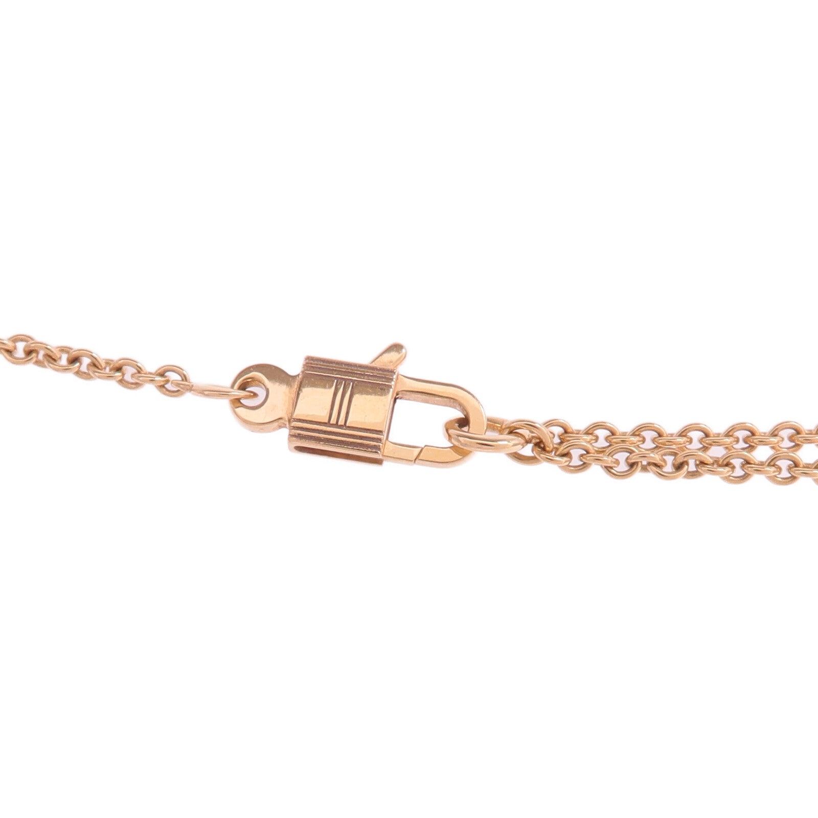 HERMES 18K玫瑰金Constance Necklace黑玉項鍊