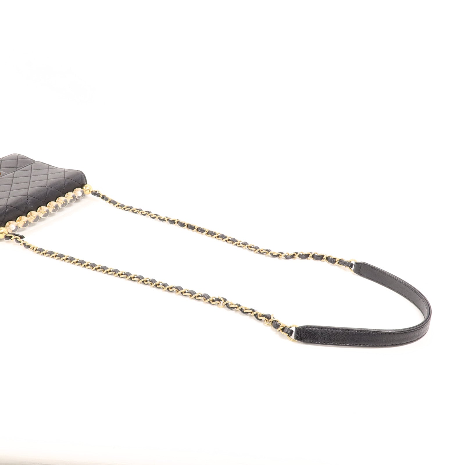 CHANEL 牛皮皮革Matelasse Pearl Chain Bag鏈帶肩背袋