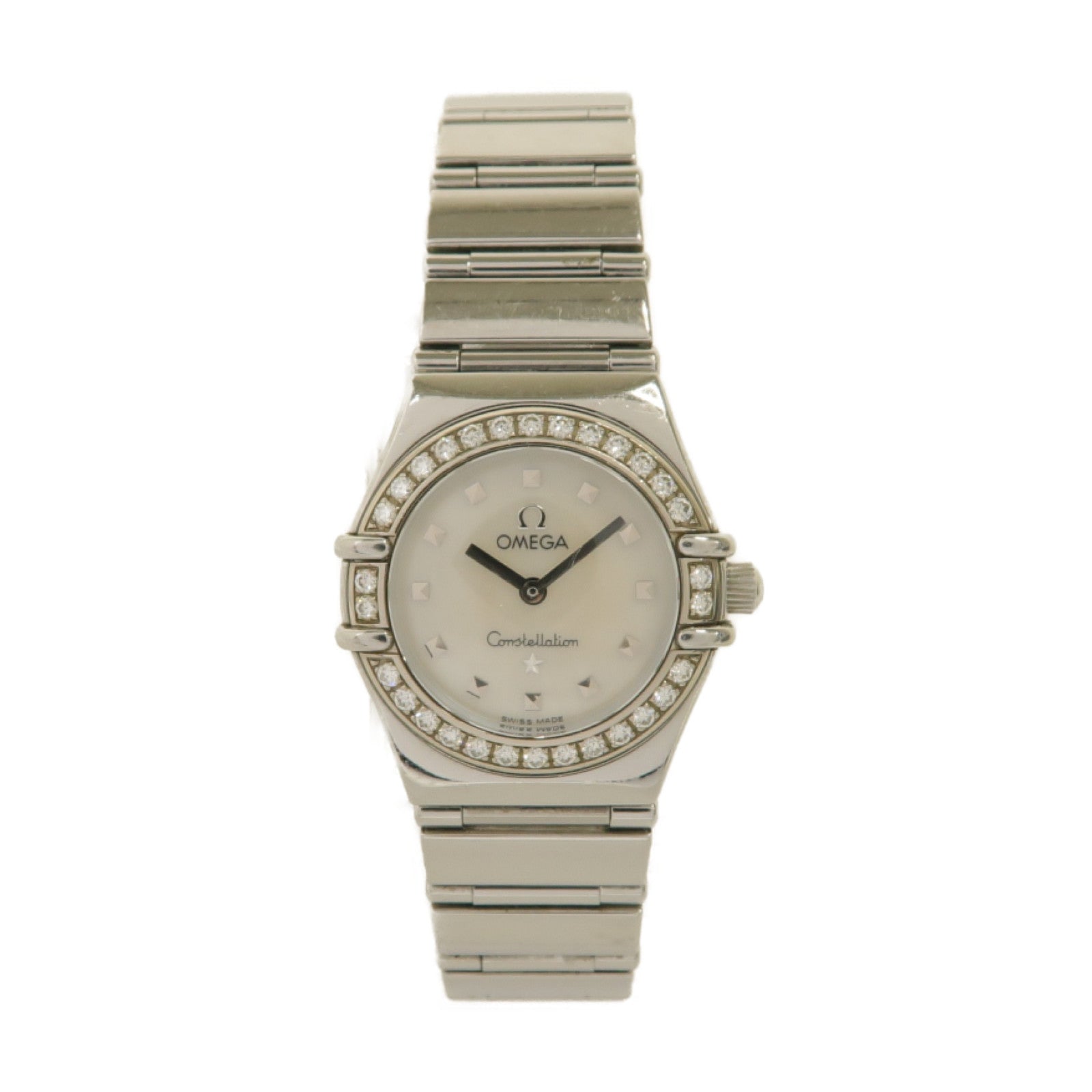 OMEGA Constellation Mini不鏽鋼手錶石英機芯白色