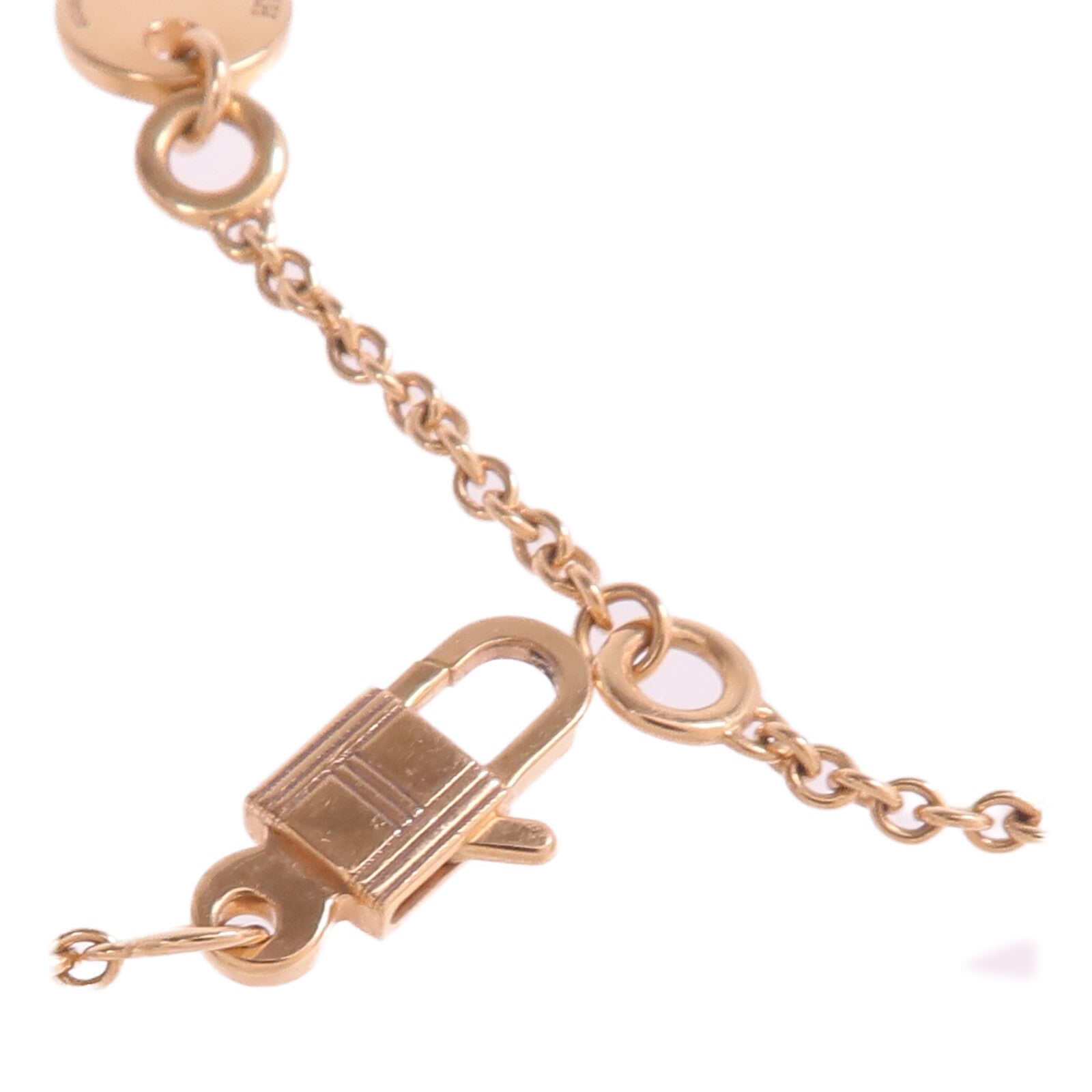 HERMES 18K玫瑰金Constance Necklace黑玉項鍊