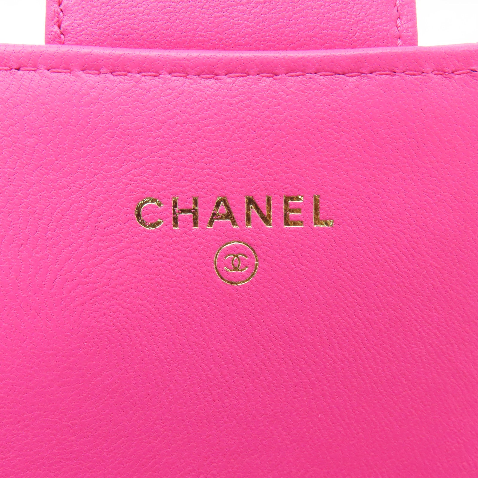 CHANEL 菱格皮革Chain Shoulder金扣鏈帶肩背袋粉紅色