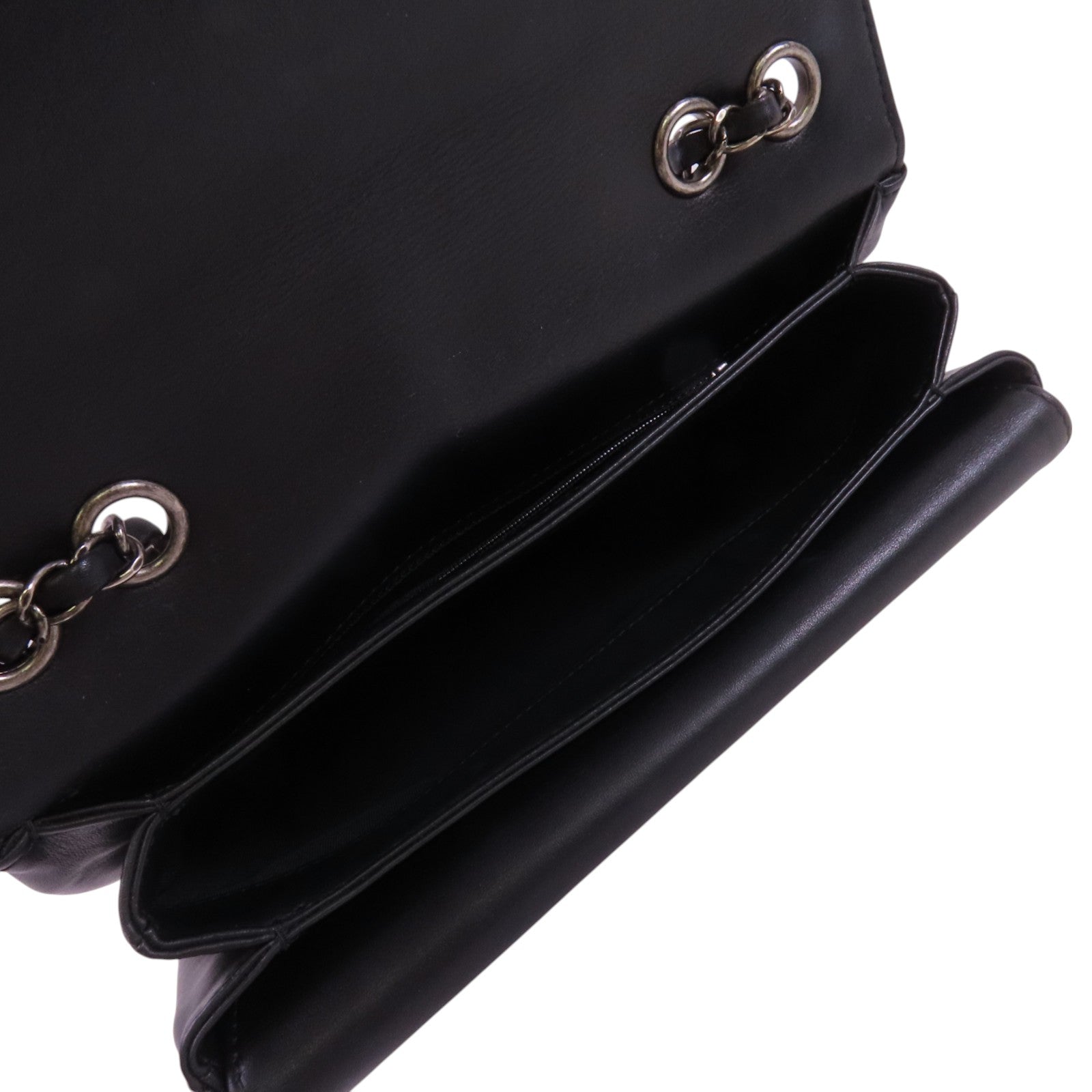 CHANEL 牛皮皮革Chain Shoulder Bag銀扣鏈帶肩背袋