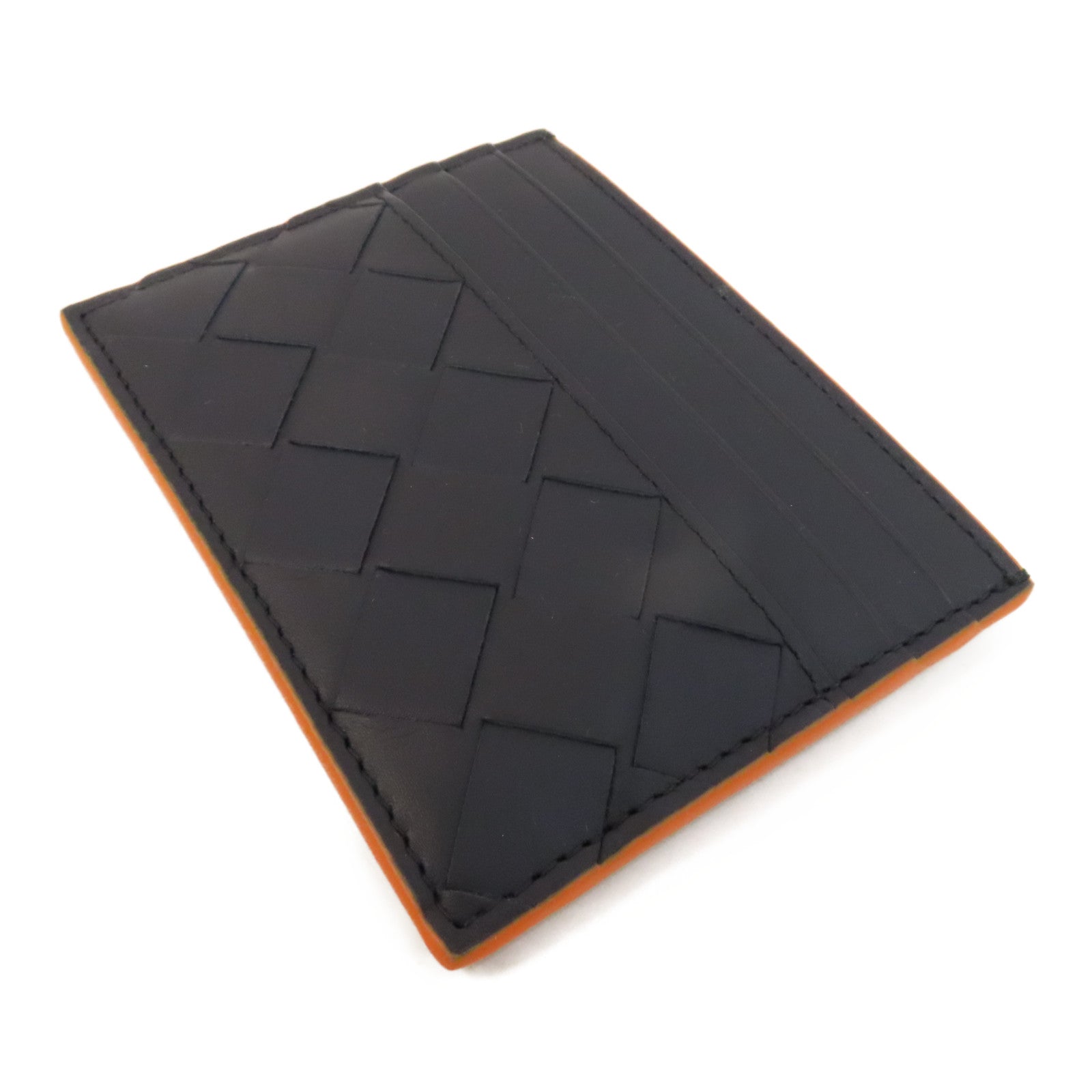 BOTTEGA VENETA 織紋皮革Card Case卡片套深藍色