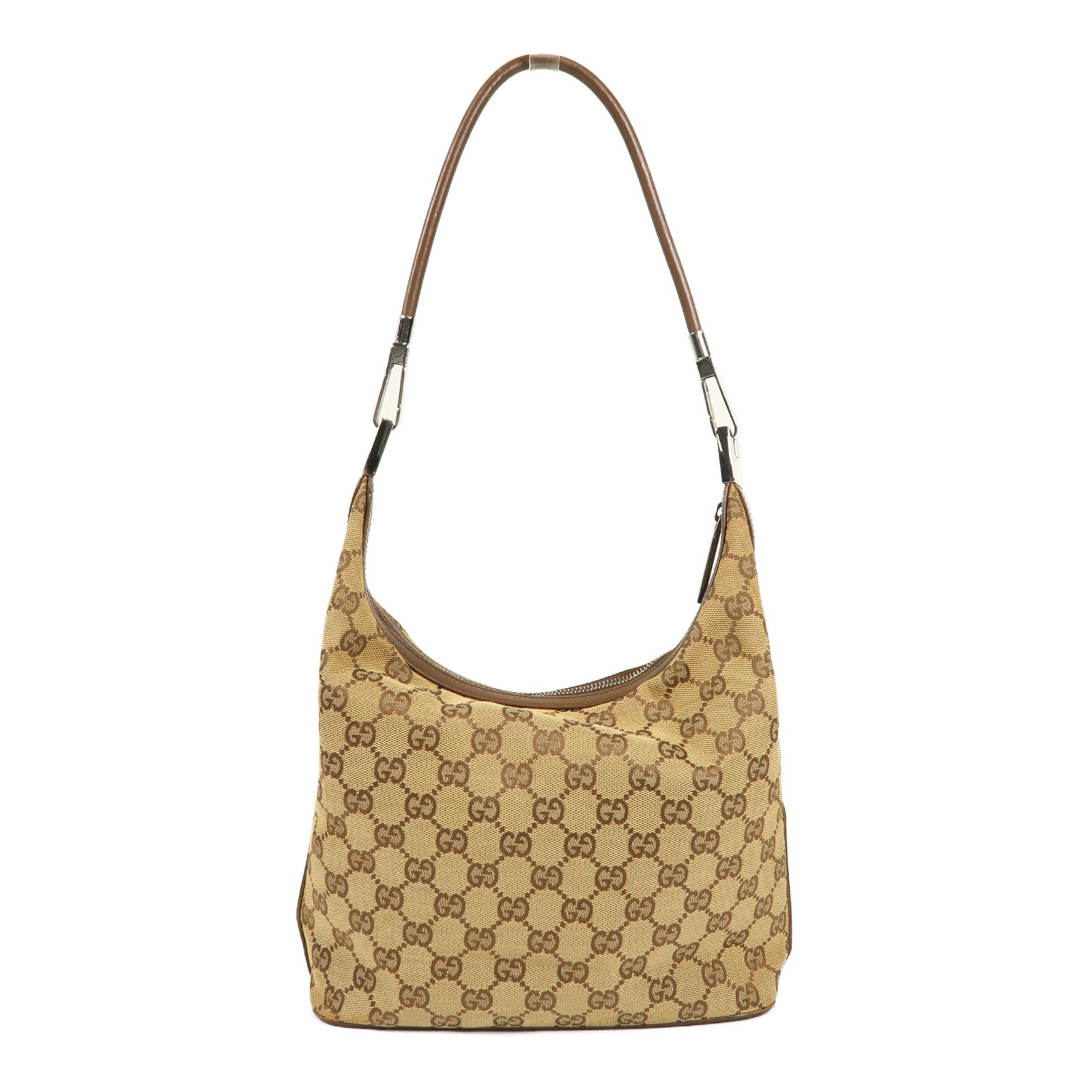 GUCCI 帆布Shoulder Bag銀扣肩背袋