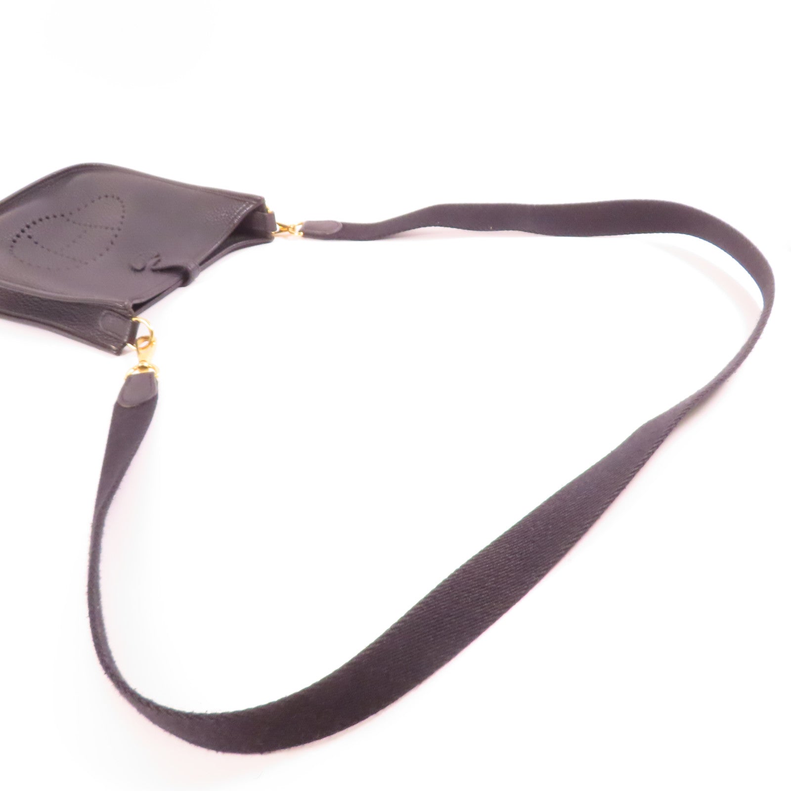 HERMES GHW Evelyne TPM Shoulder Bag Taurillon Clemence Leather Stamp Y 89 Noir