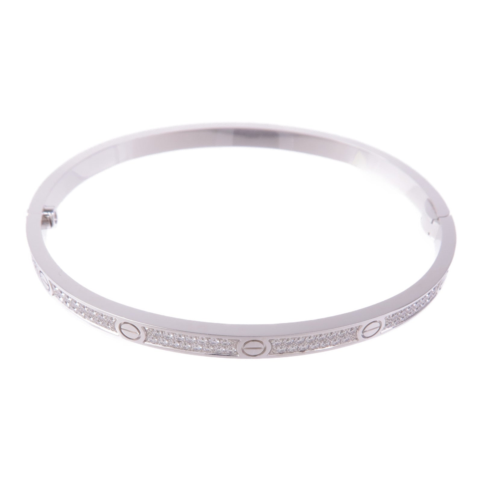 CARTIER 18K白金Love Blaceret SM Diamond鑽石手鐲Cartier#17