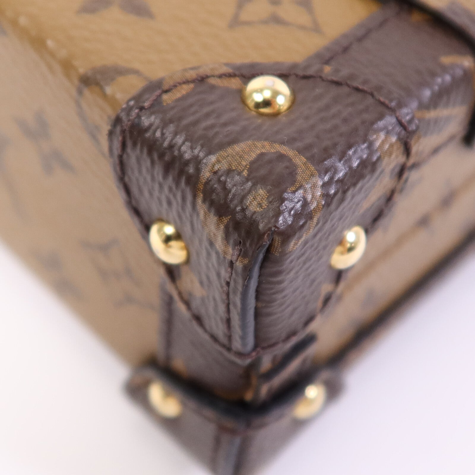 LOUIS VUITTON Monogram Reverse Petite Malle金扣肩背袋