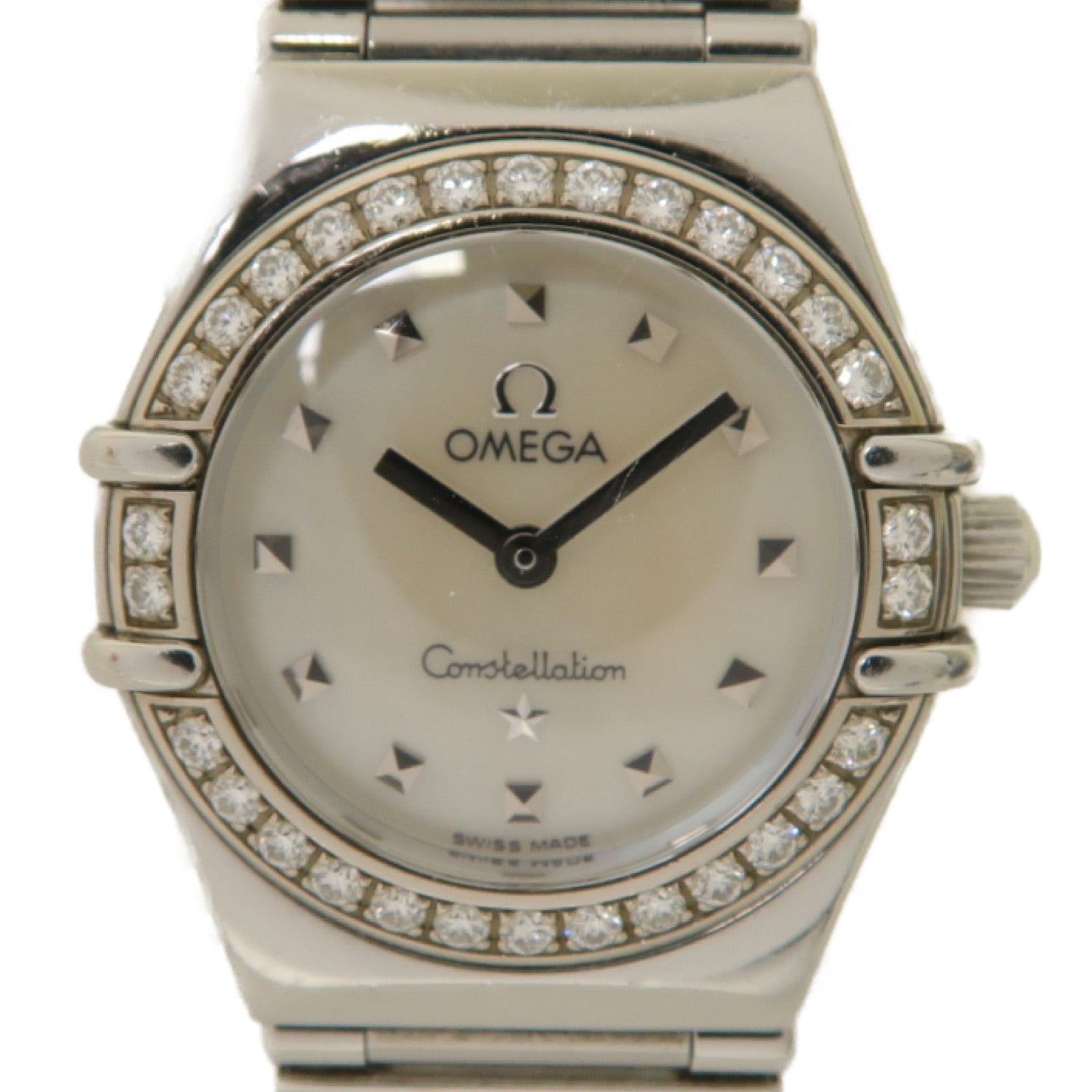 OMEGA Constellation Mini不鏽鋼手錶石英機芯白色