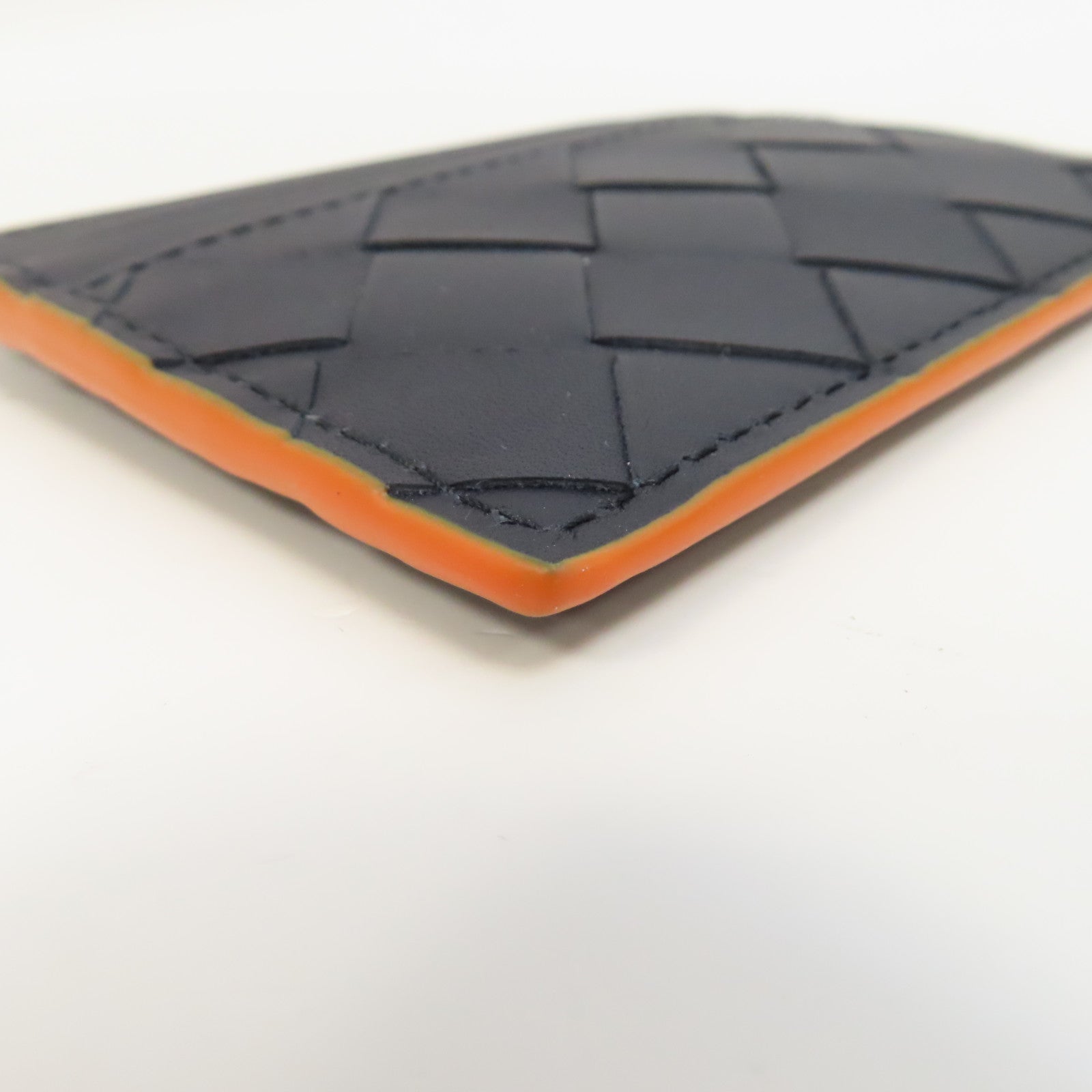 BOTTEGA VENETA 織紋皮革Card Case卡片套深藍色