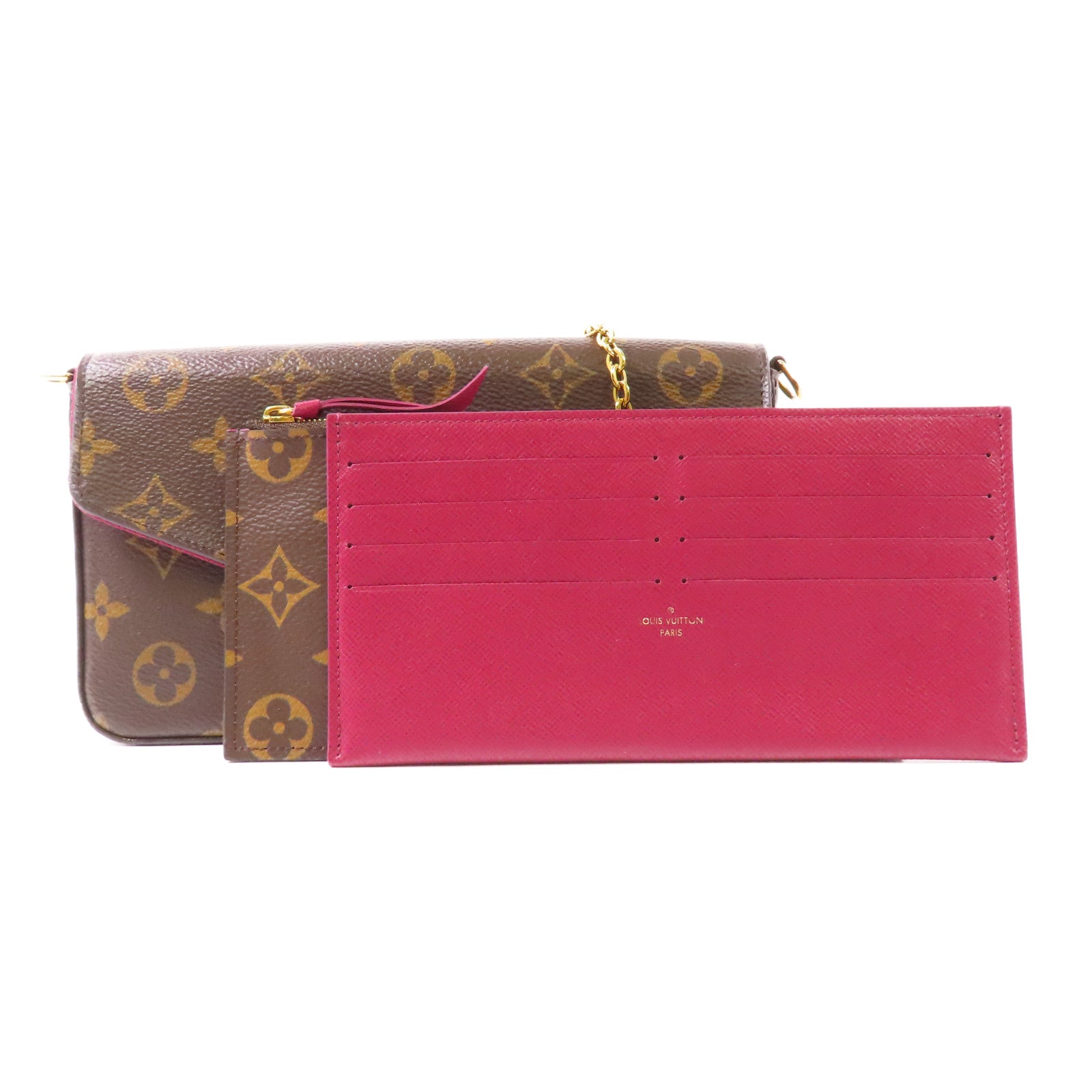 LOUIS VUITTON LV GHW Pochette Felicie Chain Shoulder Bag M61276 Monogram Brown