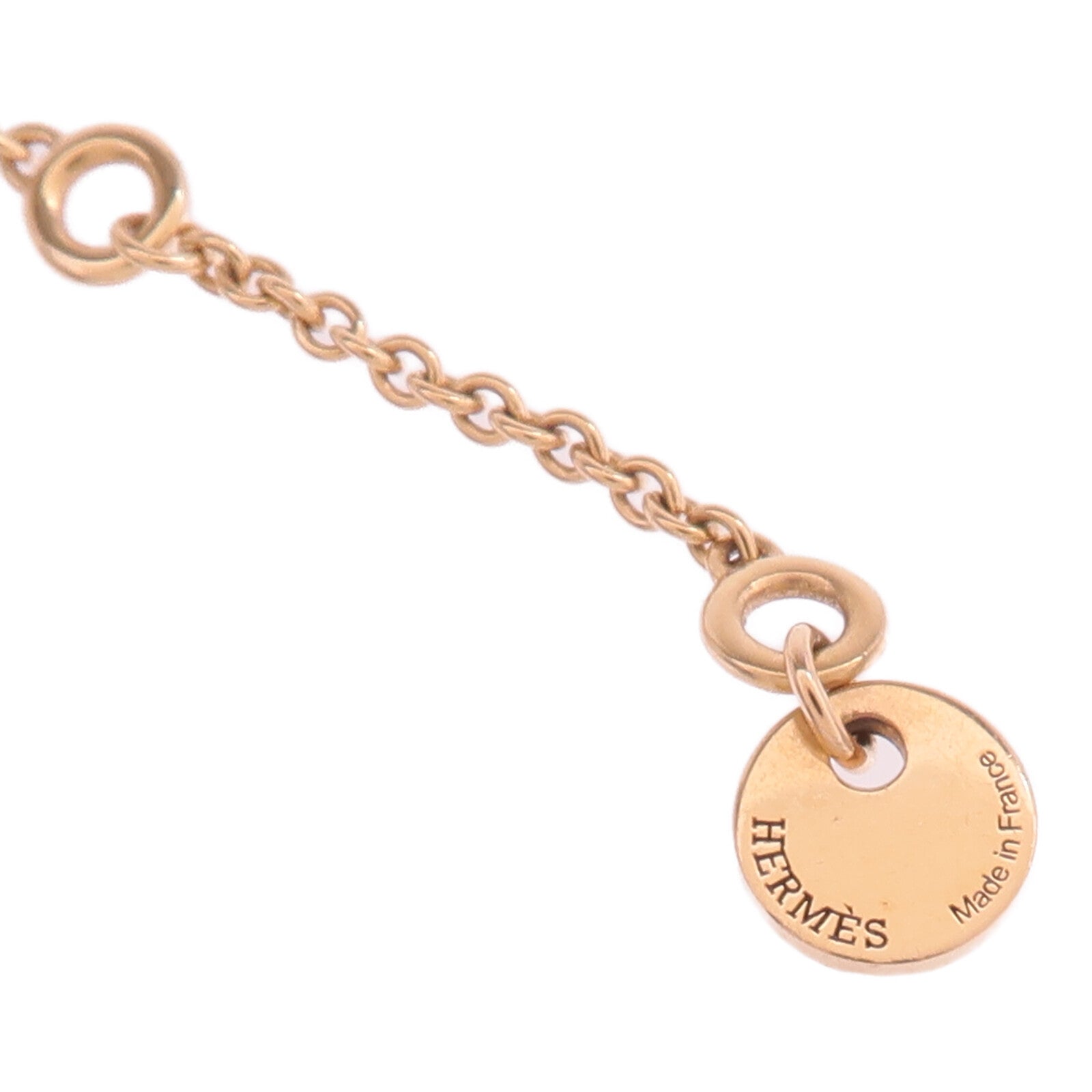 HERMES 18K玫瑰金Constance Necklace黑玉項鍊