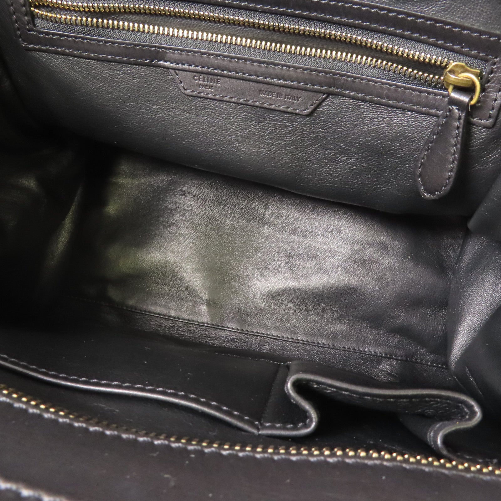 CELINE 帆布/皮革Luggage手挽袋米色/黑色