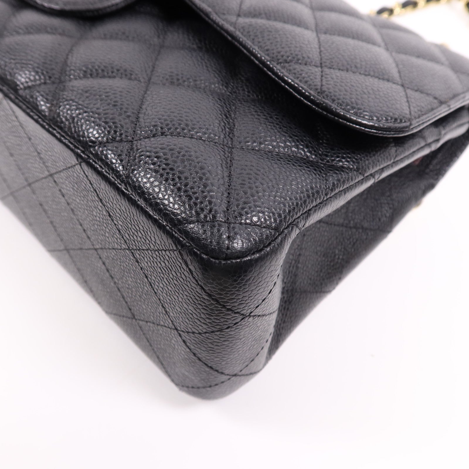 CHANEL 牛皮皮革Large Classic金扣鏈帶肩背袋