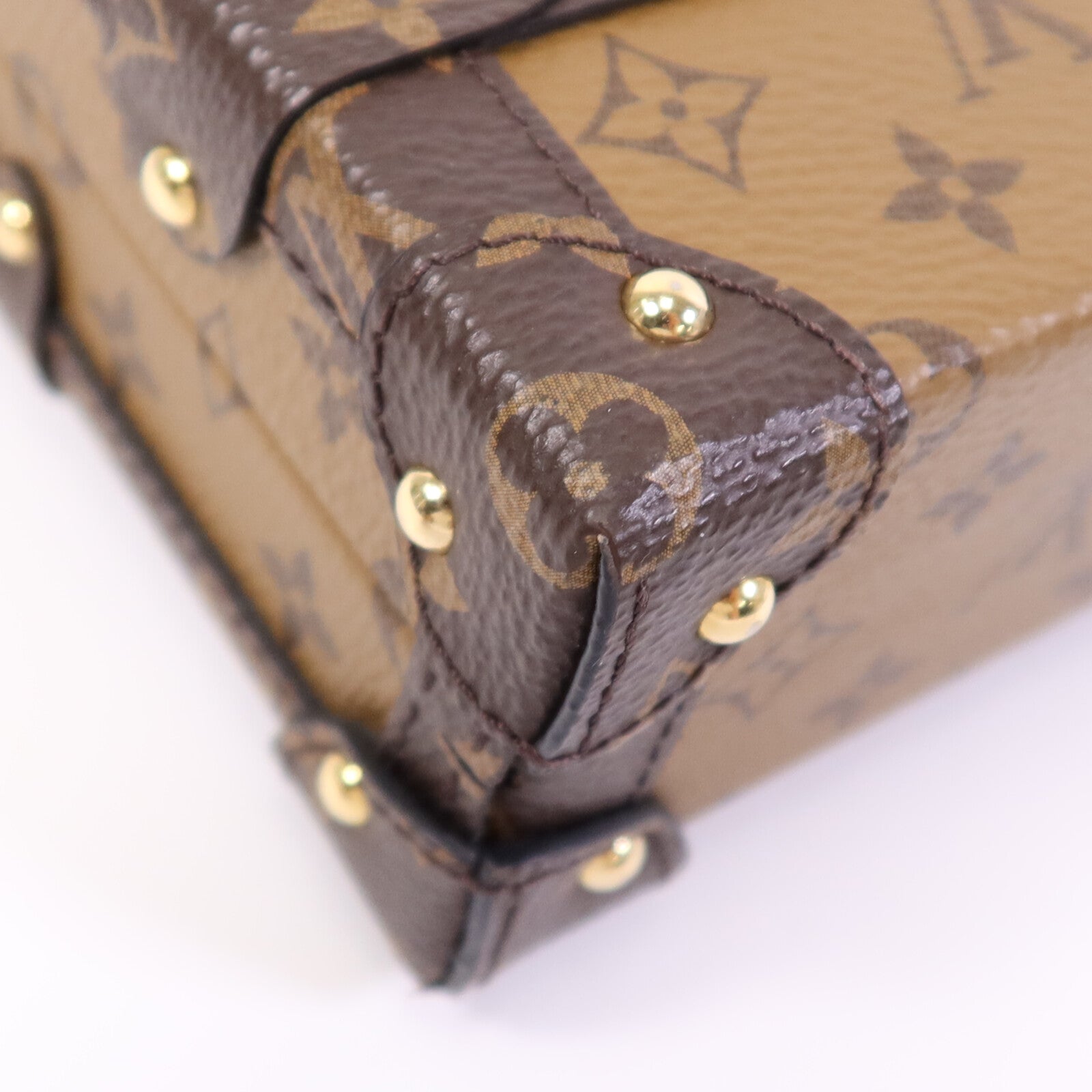 LOUIS VUITTON Monogram Reverse Petite Malle金扣肩背袋
