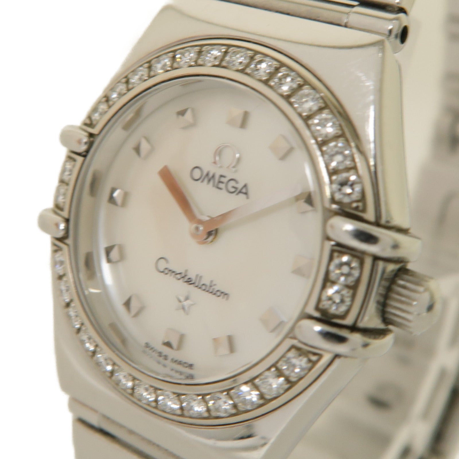 OMEGA Constellation Mini不鏽鋼手錶石英機芯白色