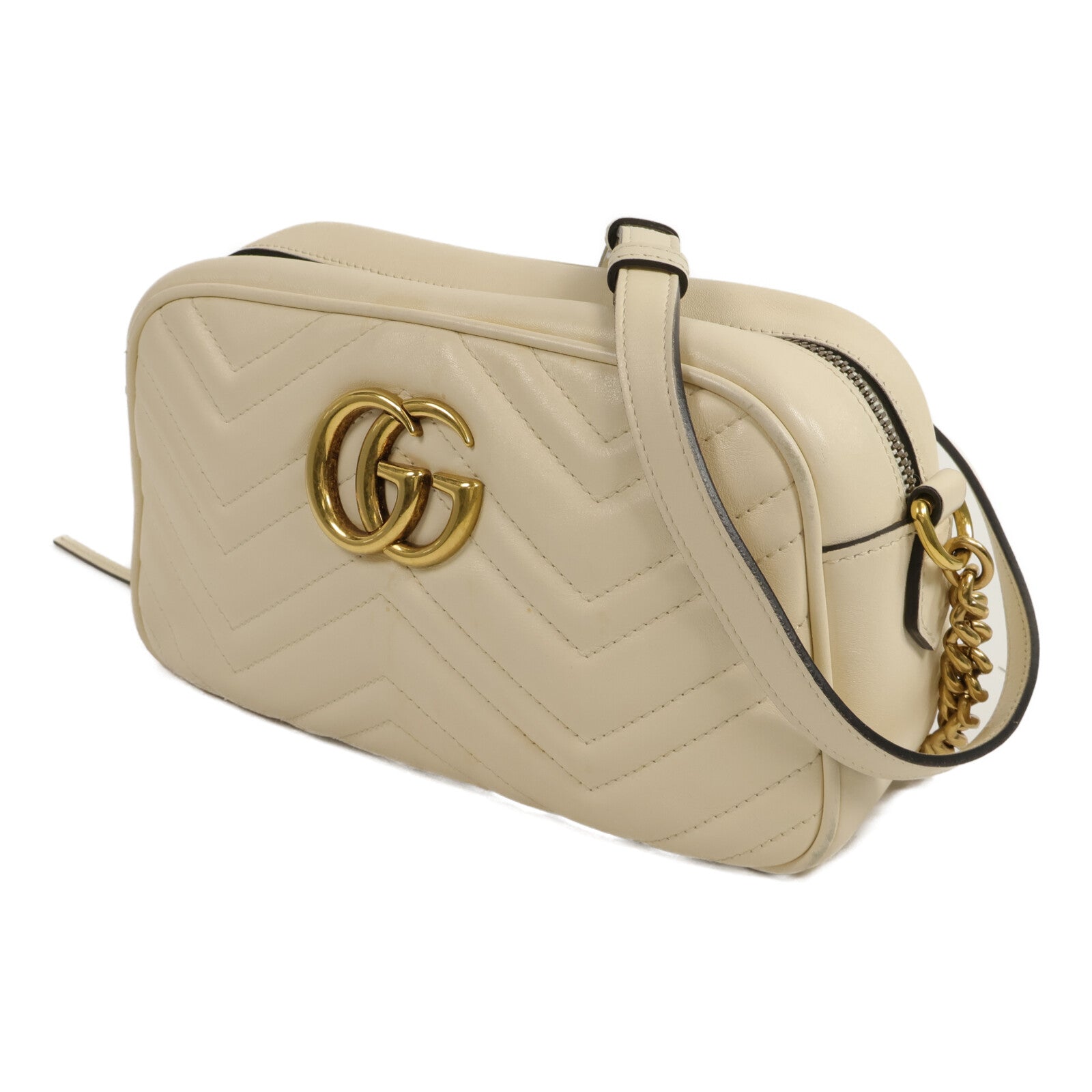 GUCCI 牛皮皮革GG Marmont Camera Bag鏈帶肩背袋