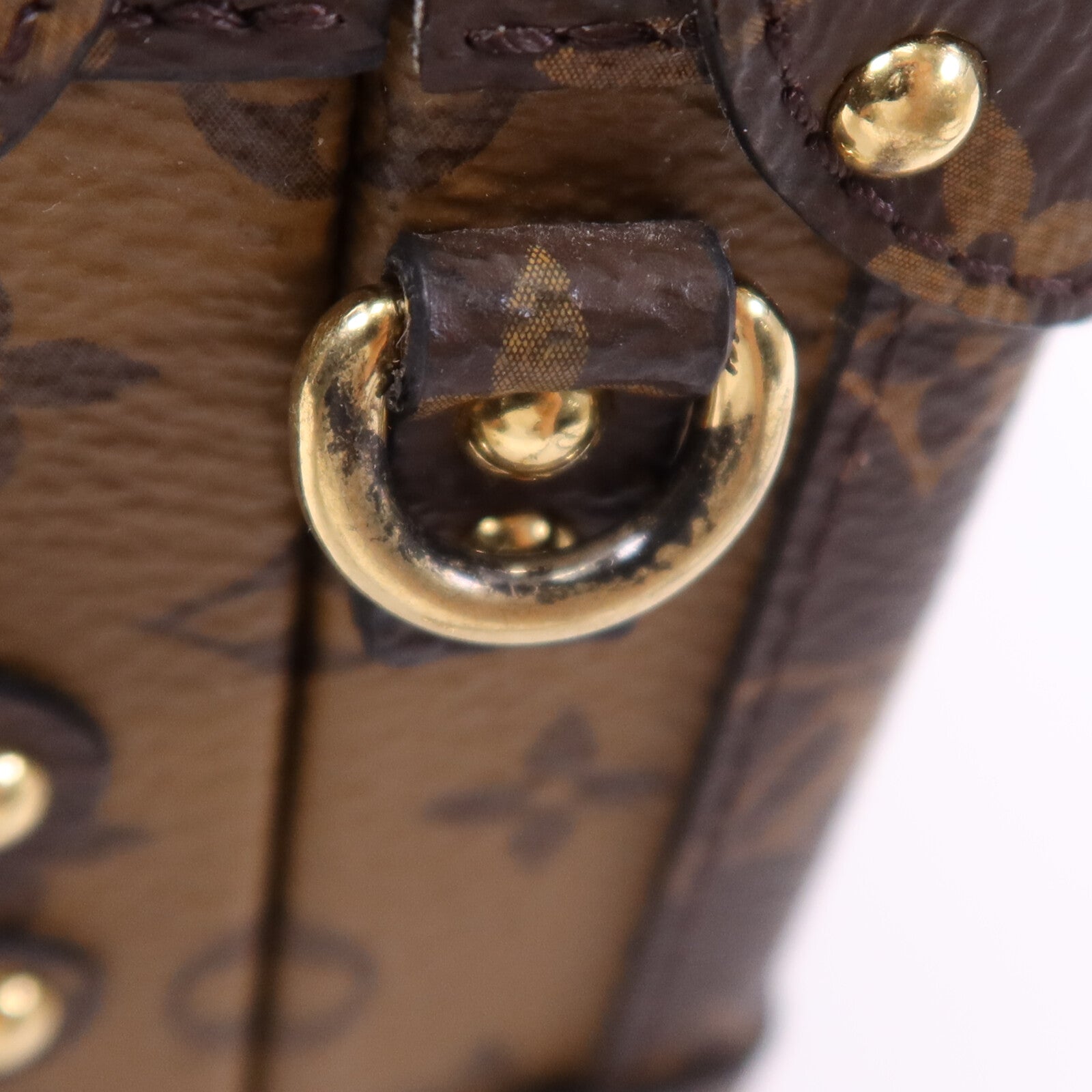 LOUIS VUITTON Monogram Reverse Petite Malle金扣肩背袋