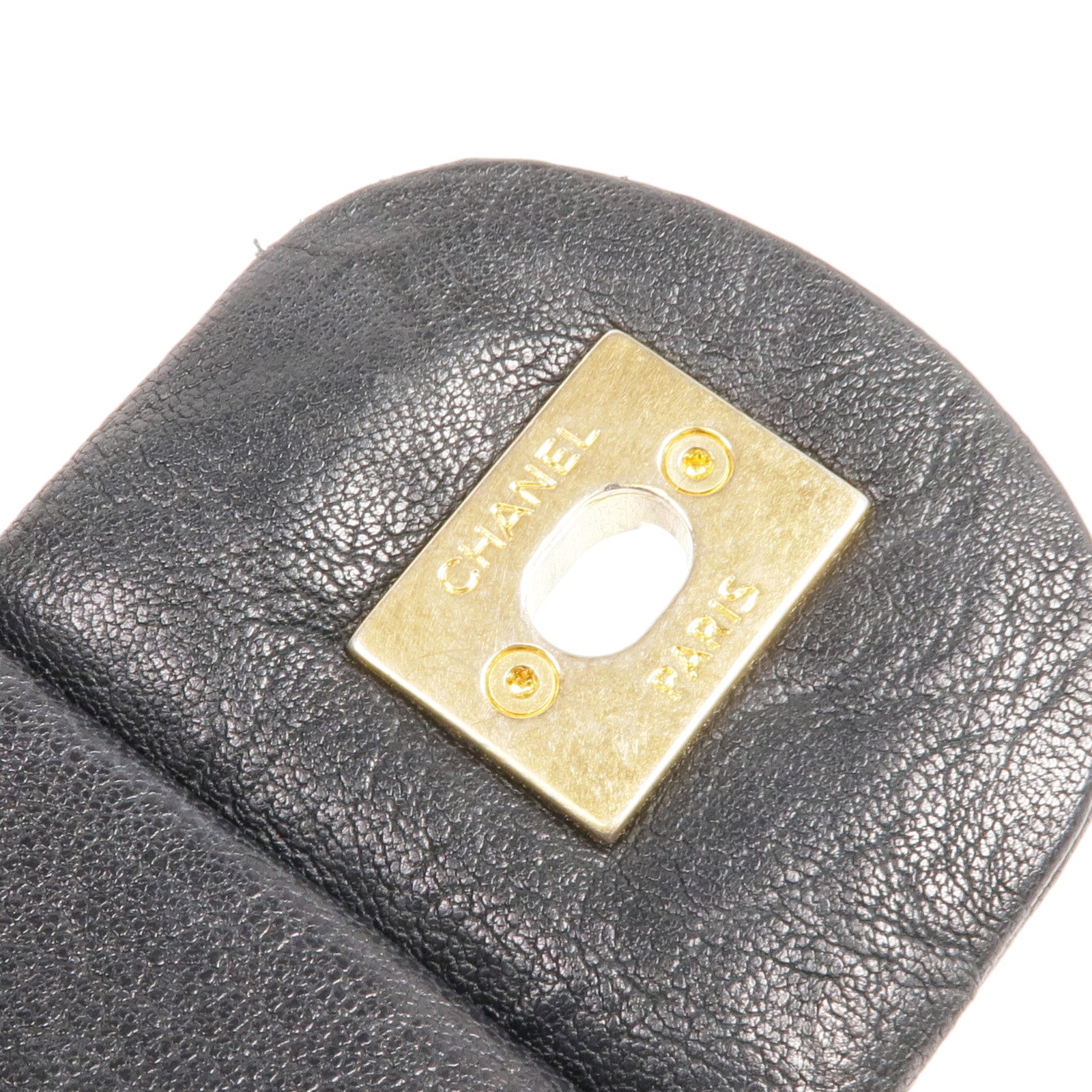 CHANEL 牛皮皮革Chain Shoulder金扣鏈帶肩背袋