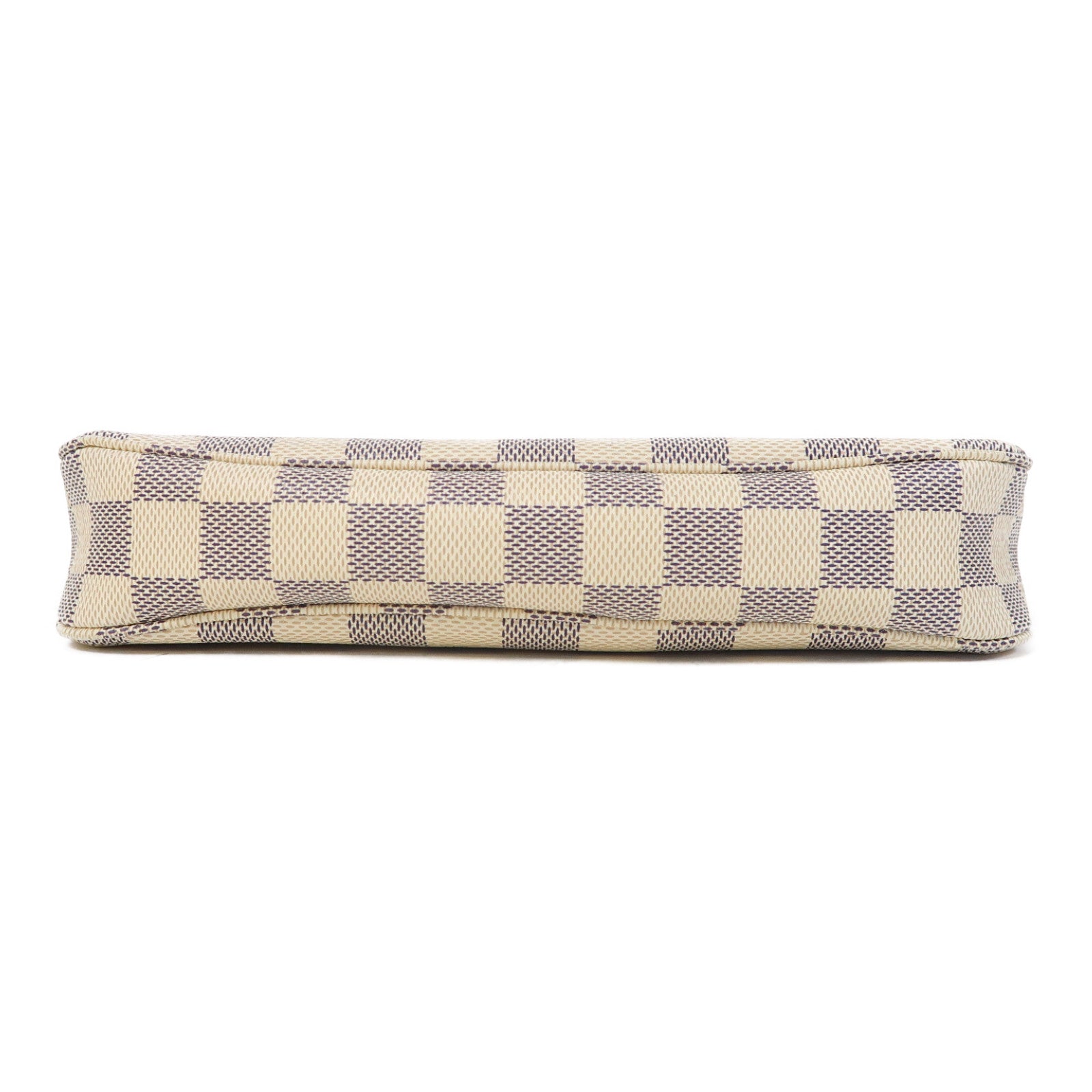 LOUIS VUITTON Damier Azur Pochette Accessoires金扣肩背袋白色
