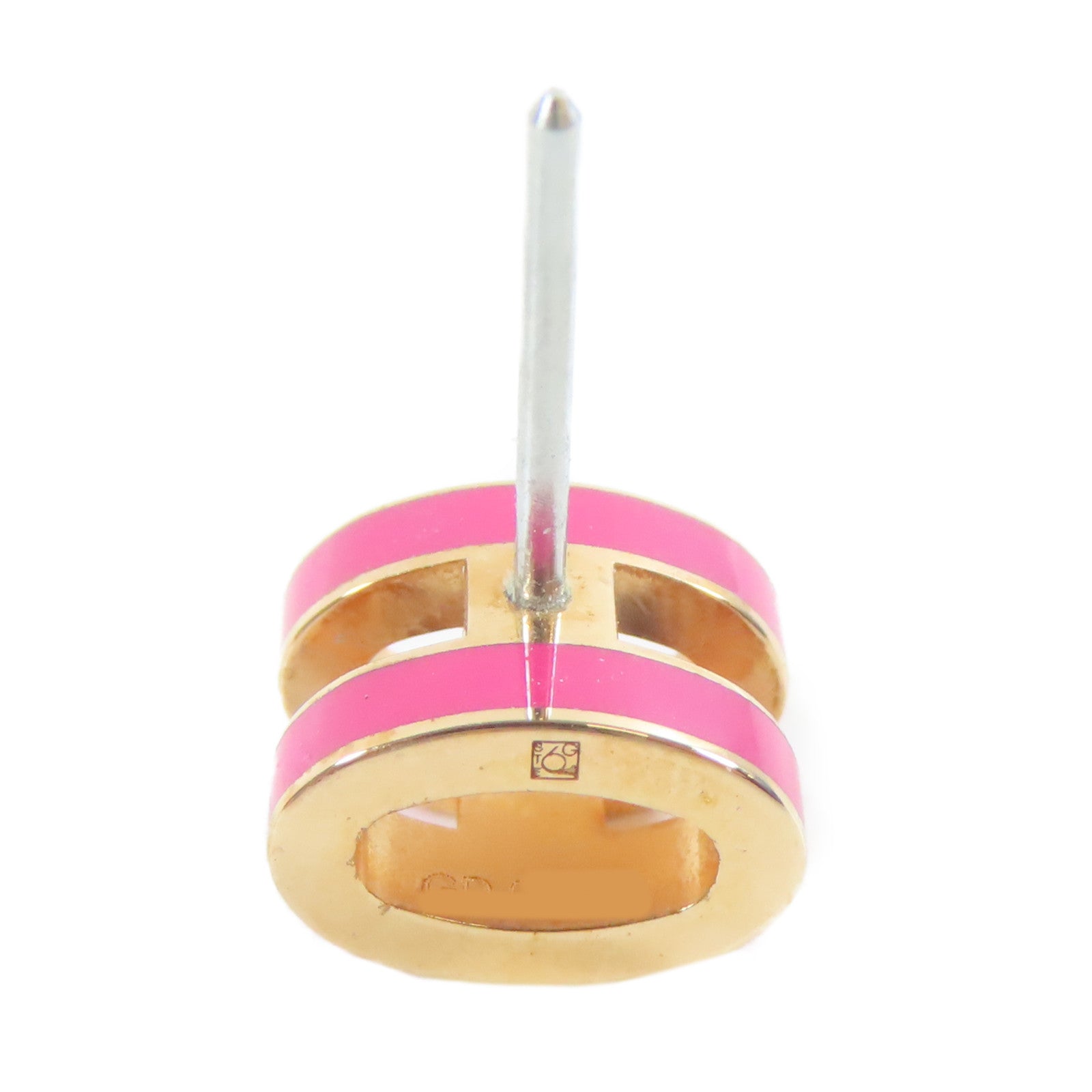 HERMES 金屬Mini Pop H Earrings耳環金色/粉紅色
