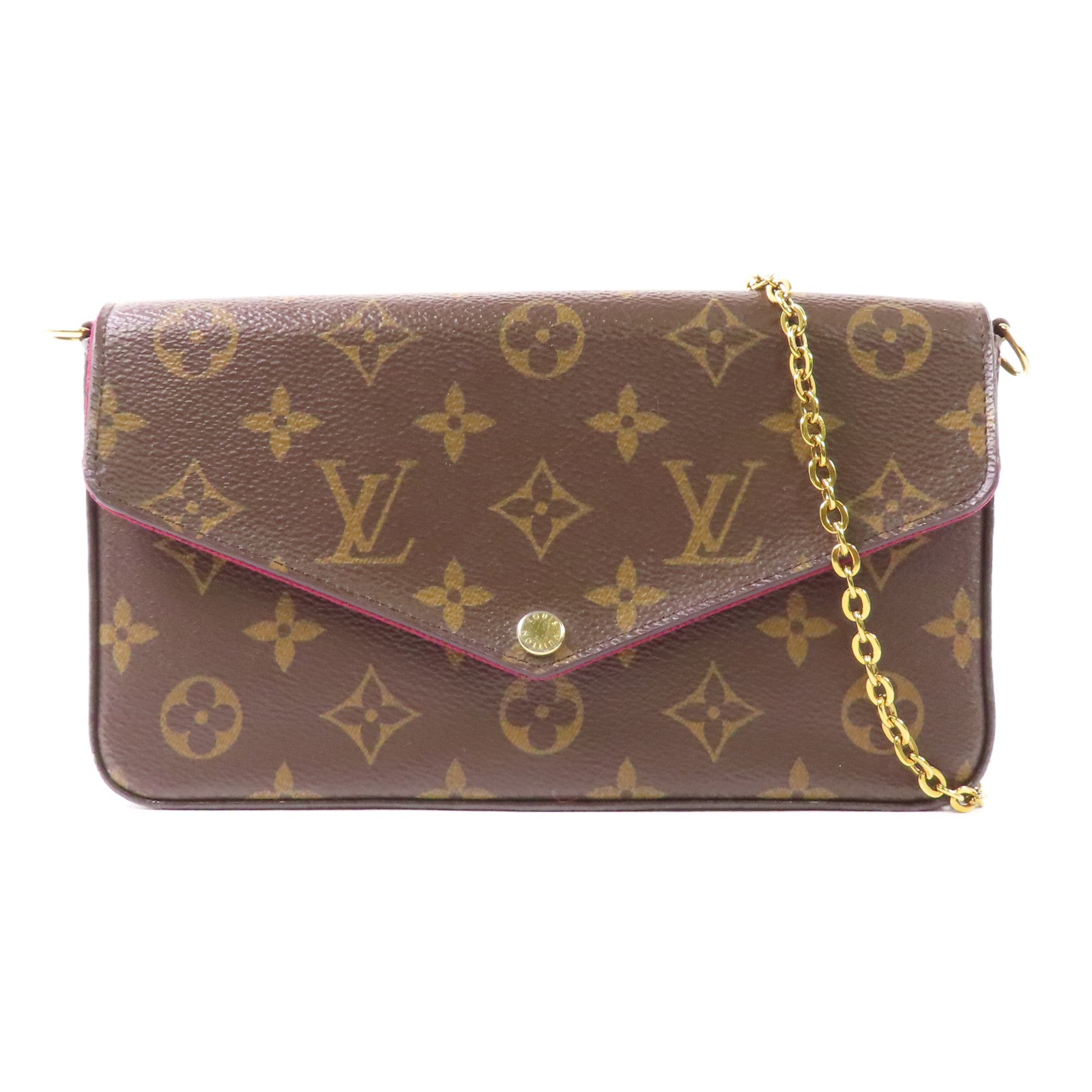 LOUIS VUITTON LV GHW Pochette Felicie Chain Shoulder Bag M61276 Monogram Brown