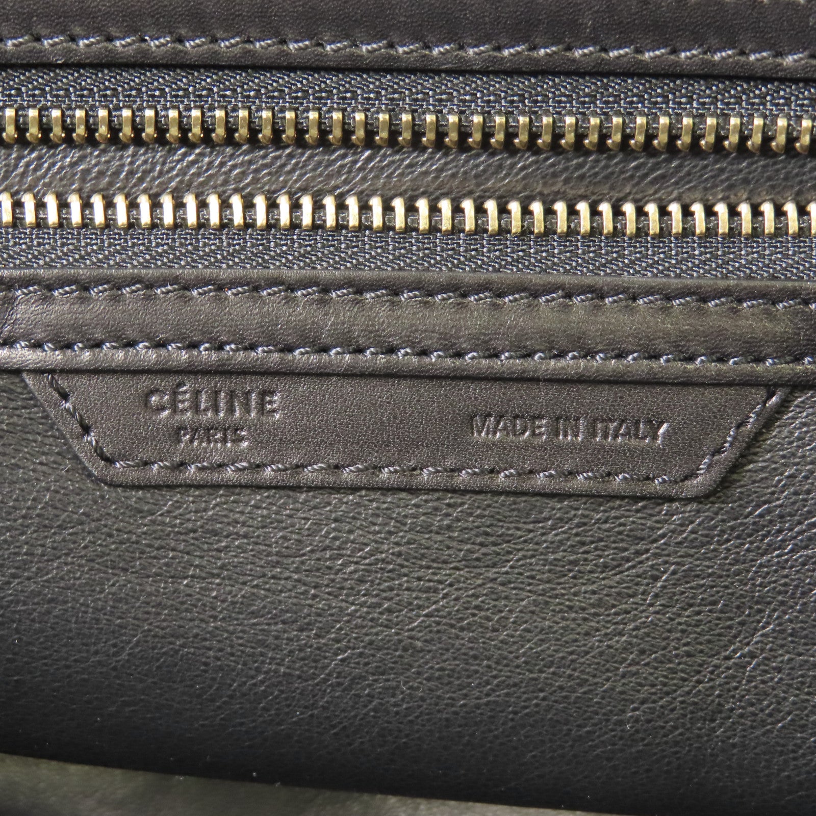 CELINE 帆布/皮革Luggage手挽袋米色/黑色