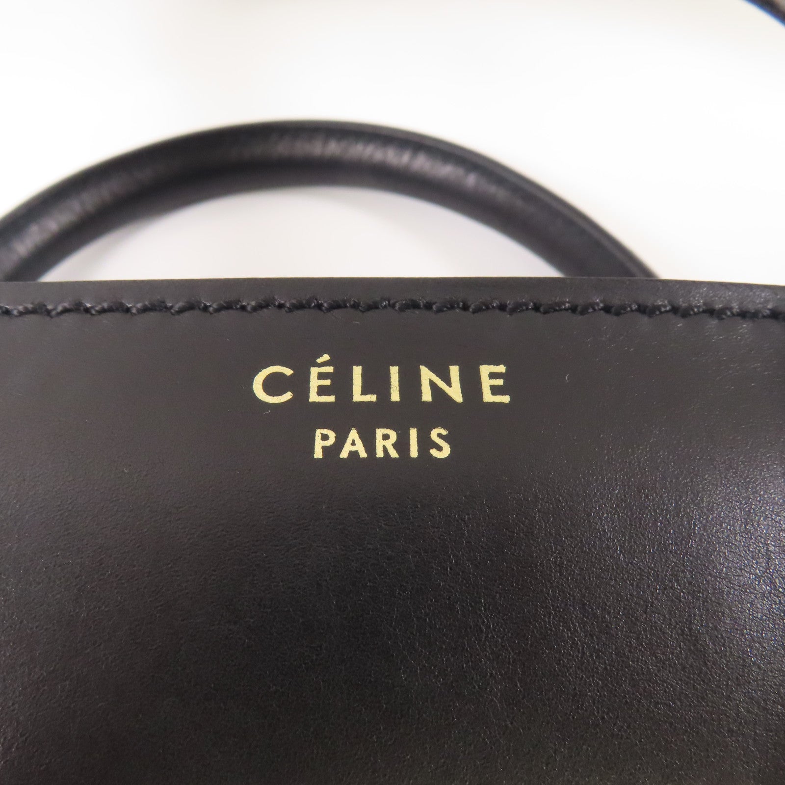 CELINE 帆布/皮革Luggage手挽袋米色/黑色