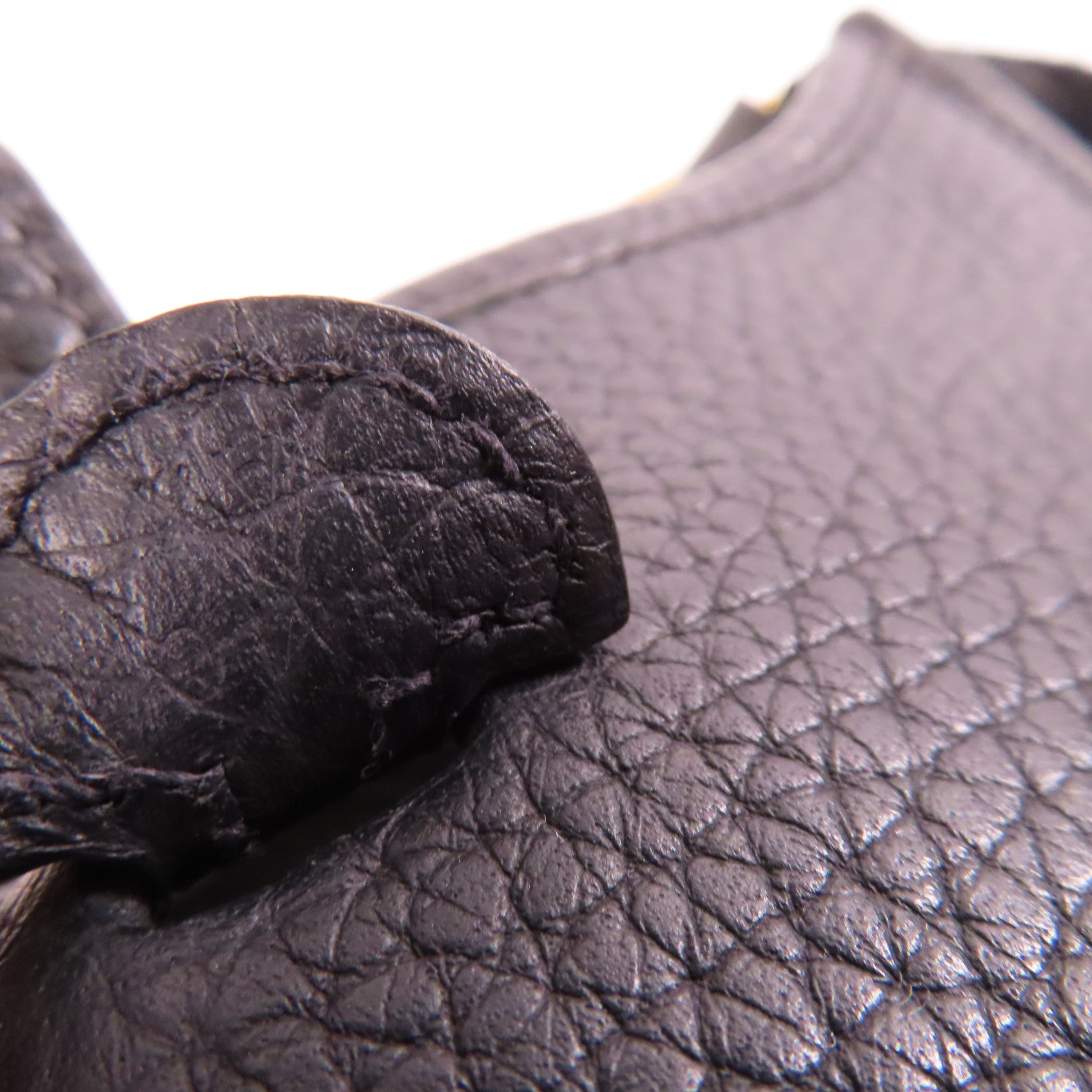 HERMES GHW Evelyne TPM Shoulder Bag Taurillon Clemence Leather Stamp Y 89 Noir