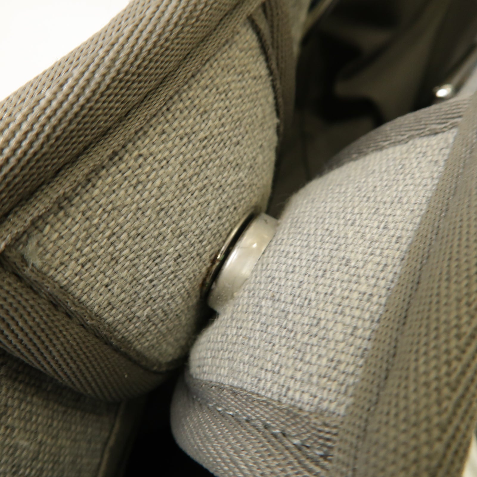 CHANEL 帆布Deauville PM Tote Bag銀扣肩背袋灰色