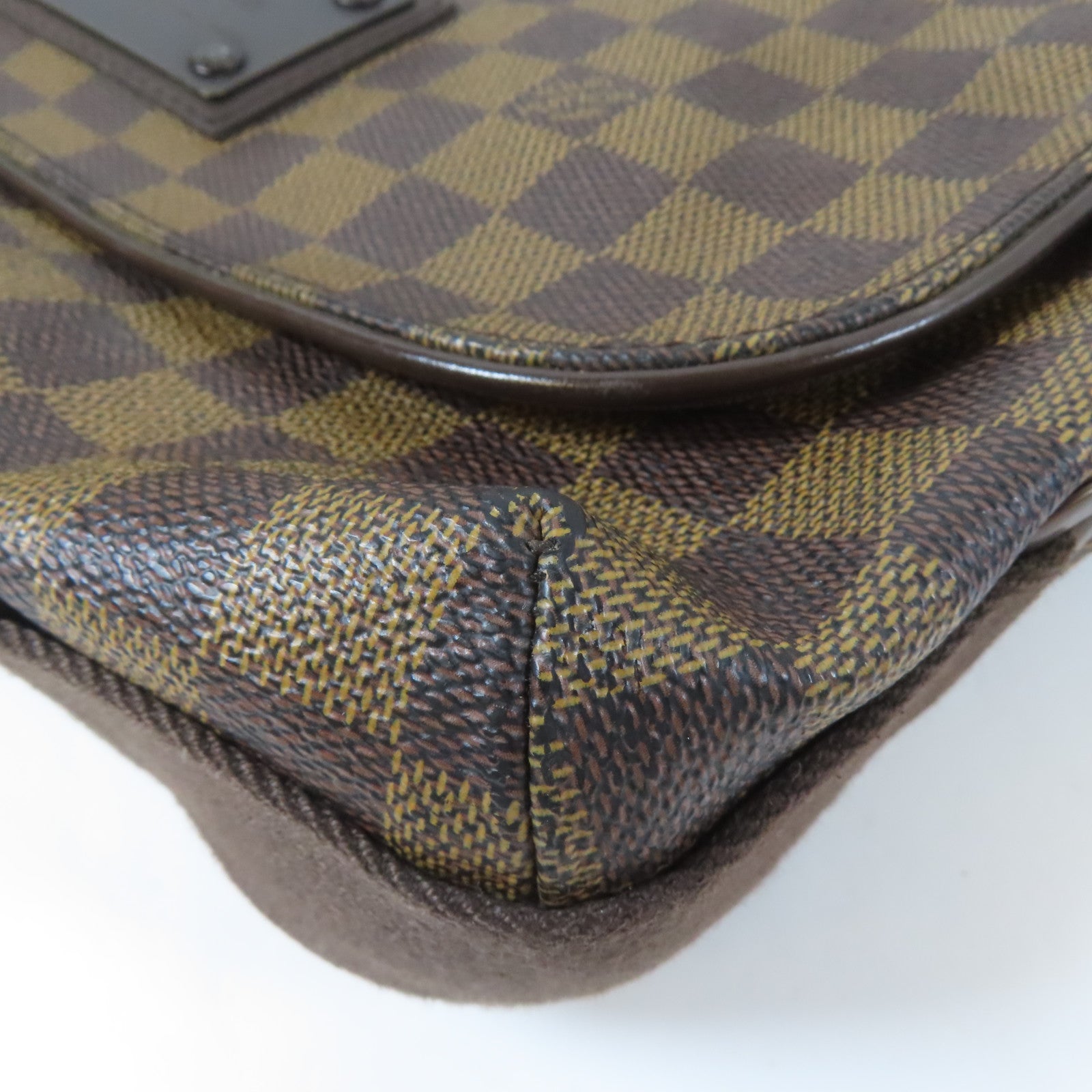 LOUIS VUITTON Damier Ebene Brooklyn MM金扣肩背袋啡色