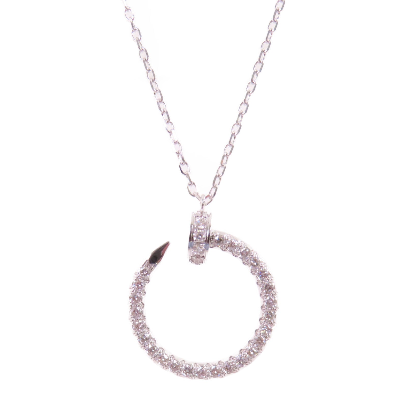 CARTIER 18K白金/鑽石Just Un Clou Pendant Diamond Necklace銀扣項鏈