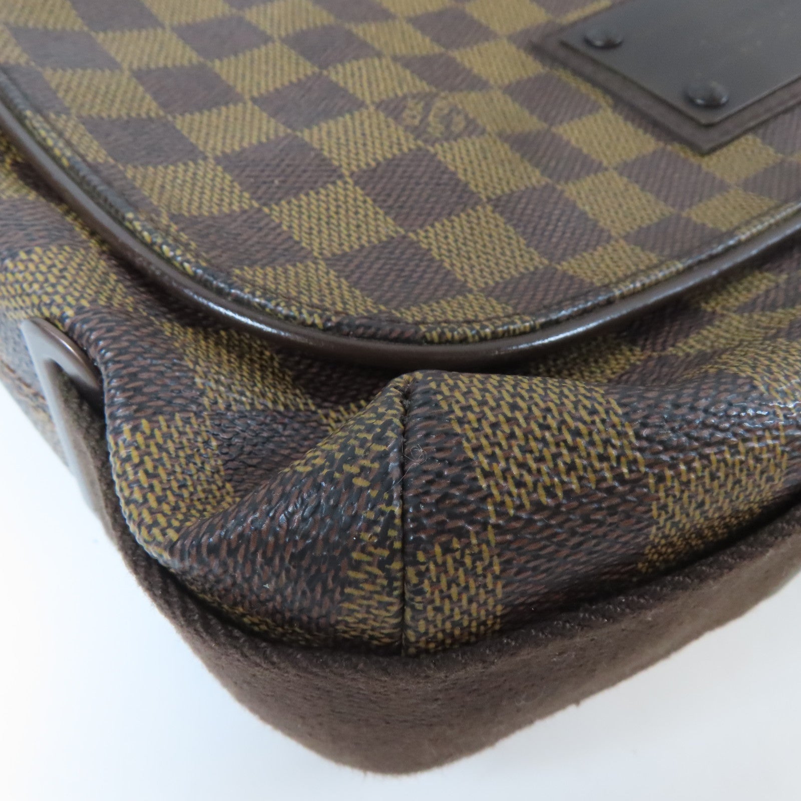 LOUIS VUITTON Damier Ebene Brooklyn MM金扣肩背袋啡色